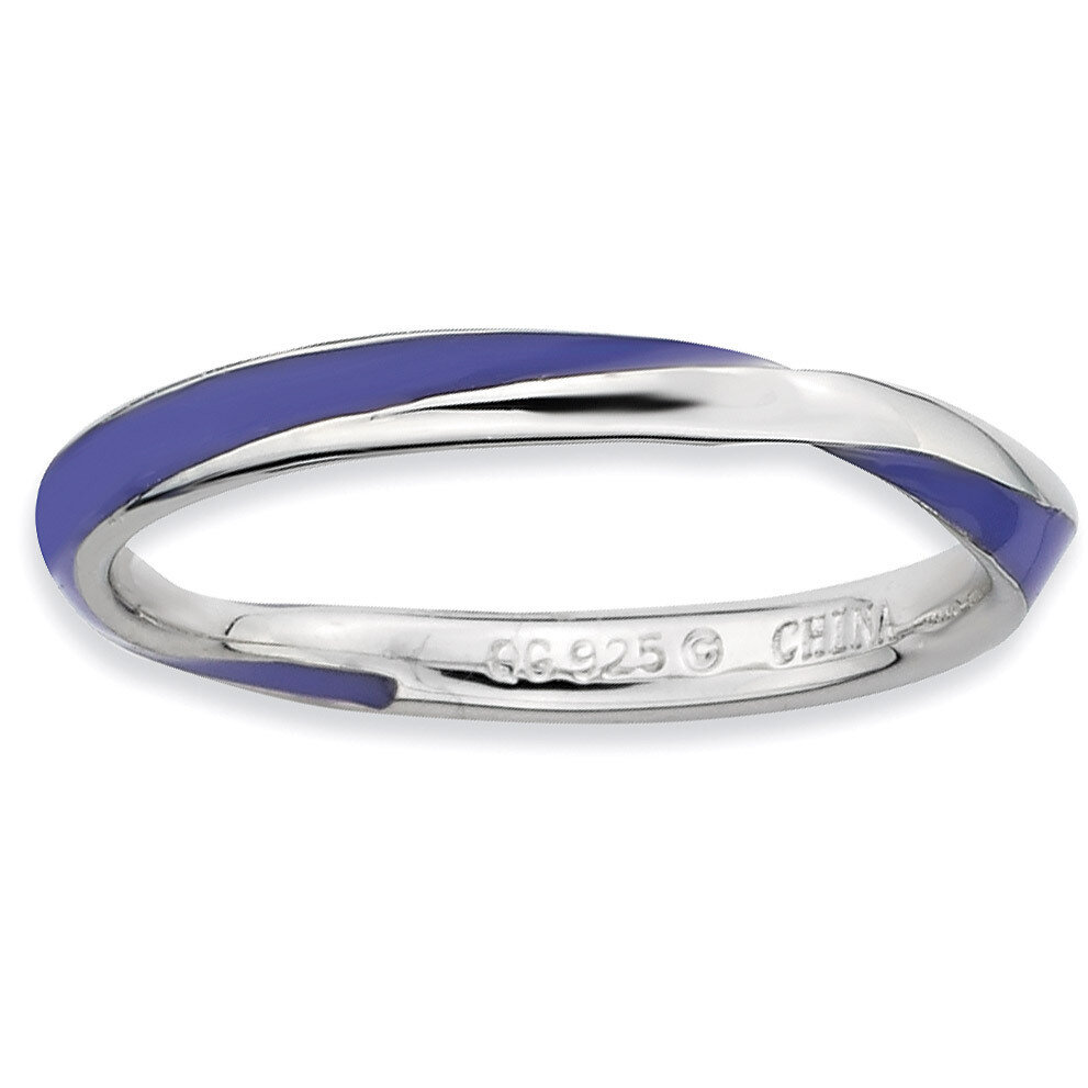 Twisted Purple Enameled Ring - Sterling Silver QSK563, MPN: QSK563, 886774218502