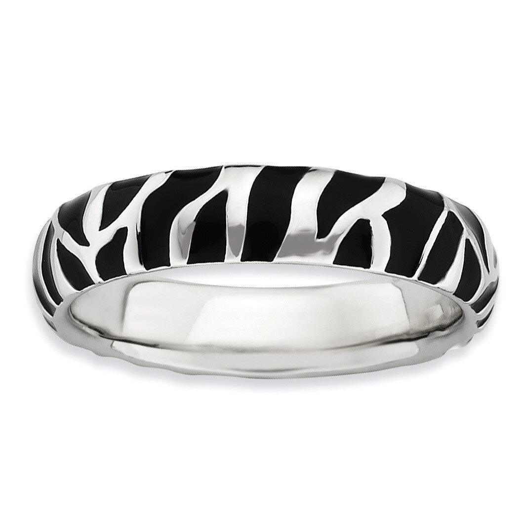 Enameled Animal Print Ring - Sterling Silver Polished QSK582, MPN: QSK582, 886774172637