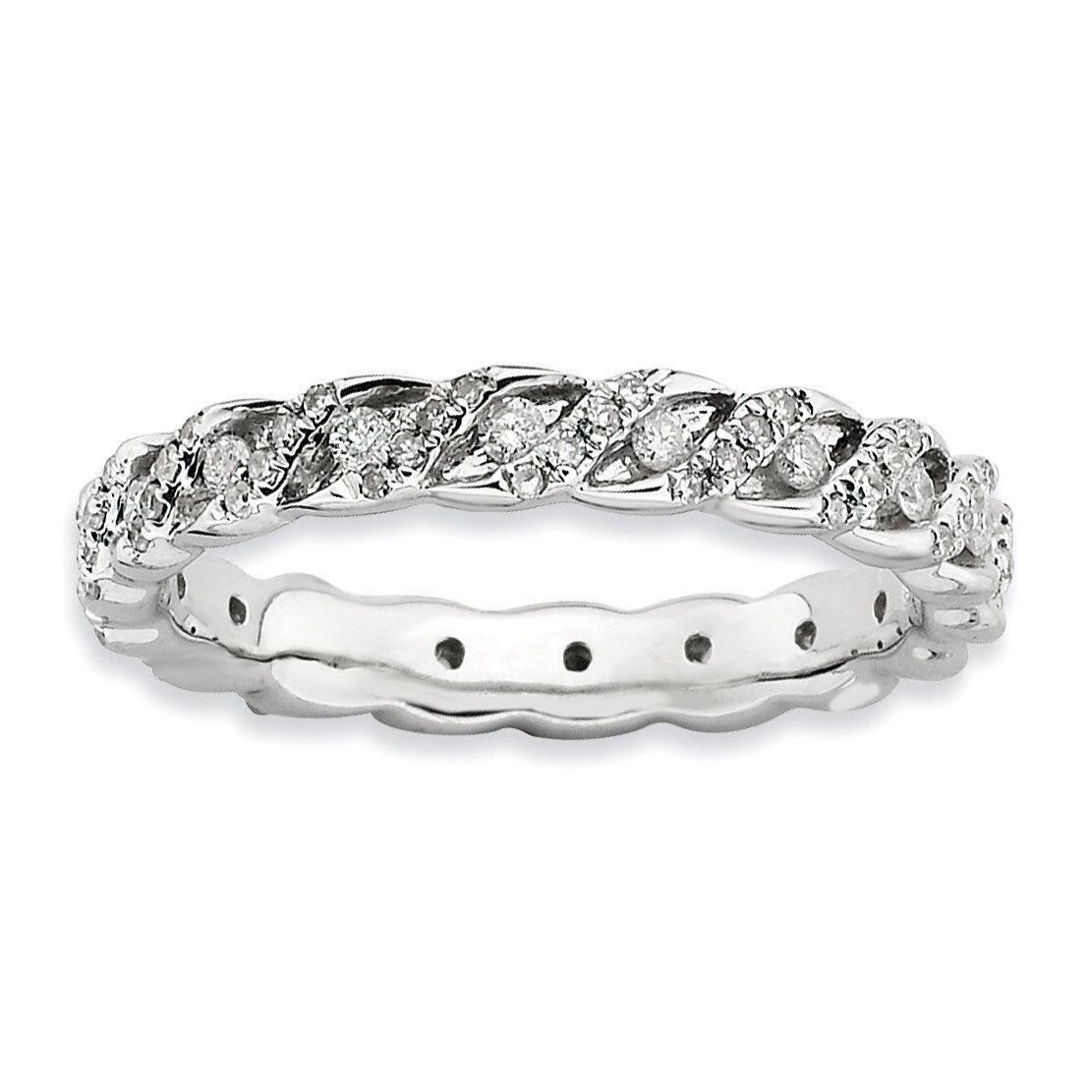 Diamond Ring - Sterling Silver Polished QSK644, MPN: QSK644, 886774220741