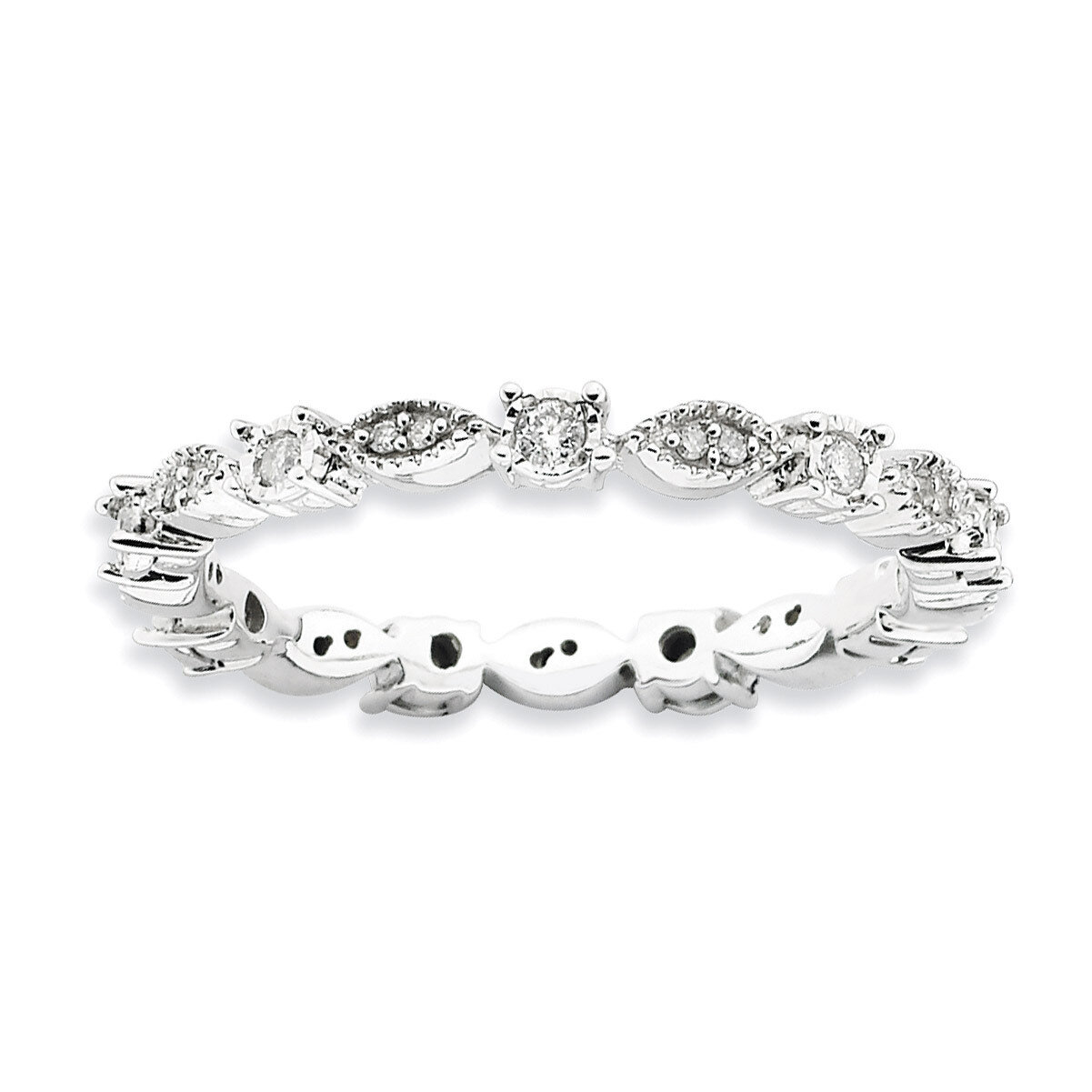 Diamond Ring - Sterling Silver Polished QSK652, MPN: QSK652, 886774175249