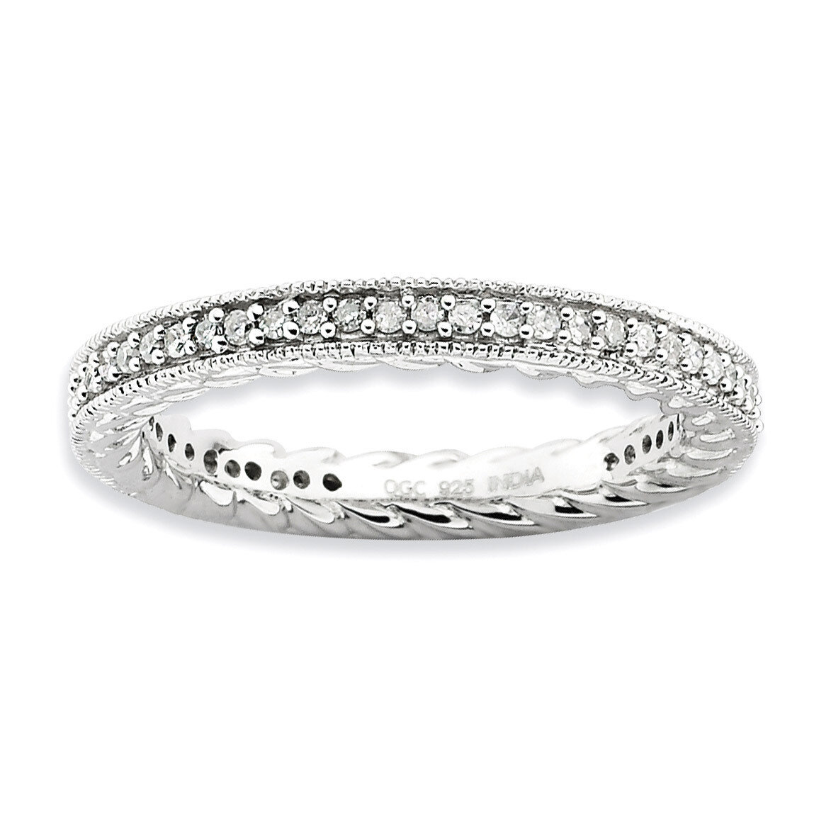 Diamond Ring - Sterling Silver Polished QSK653, MPN: QSK653, 886774157658