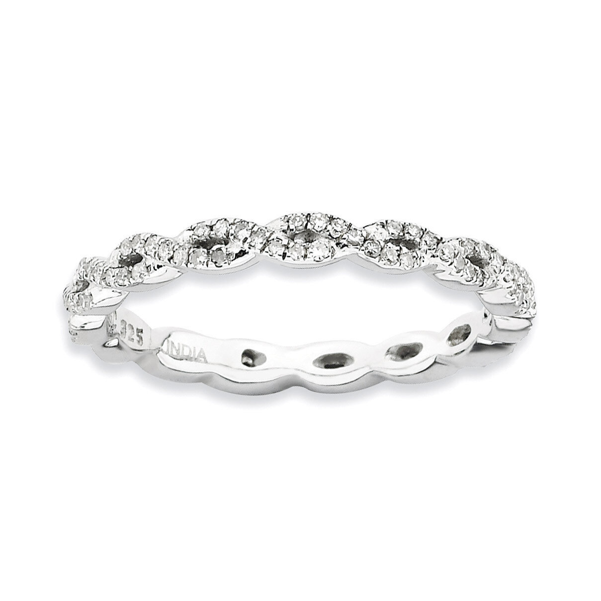 Diamond Ring - Sterling Silver Polished QSK656