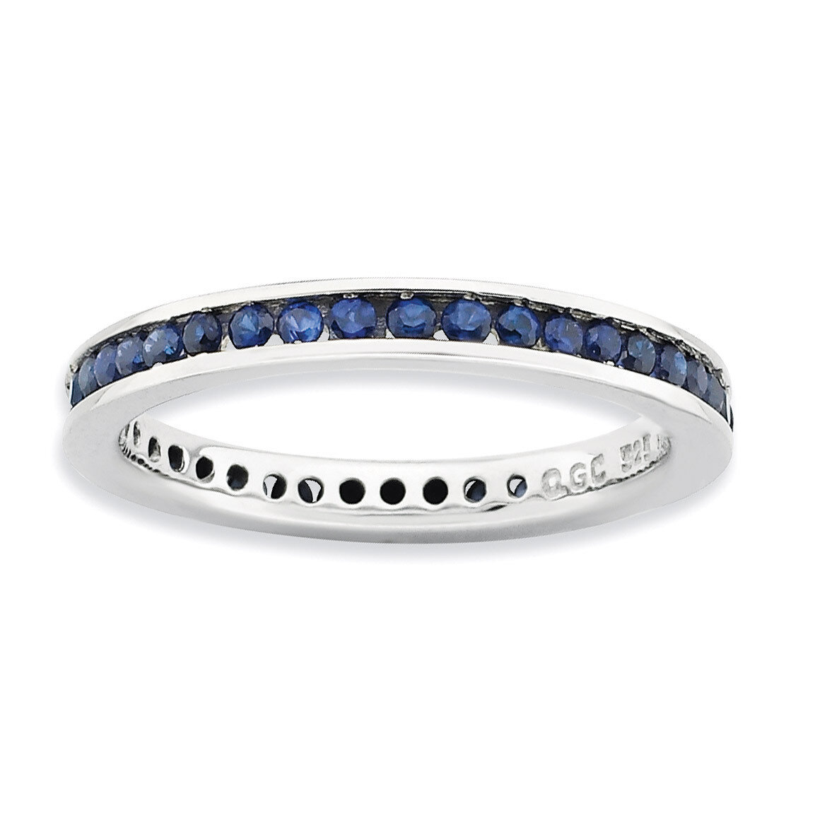 Created Sapphire Ring - Sterling Silver Polished QSK659, MPN: QSK659, 886774175492