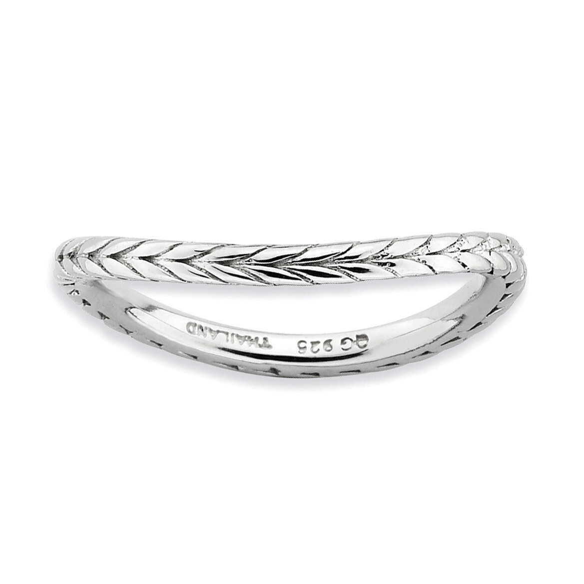 Wave Ring - Sterling Silver Polished QSK672, MPN: QSK672, 886774221144