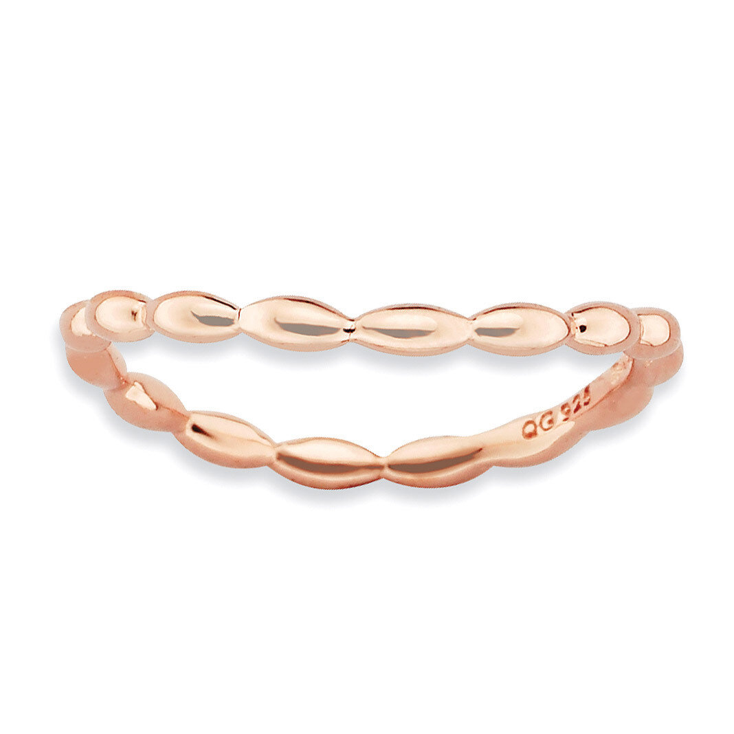 Pink-plate Wave Ring - Sterling Silver Polished QSK674, MPN: QSK674, 886774175737
