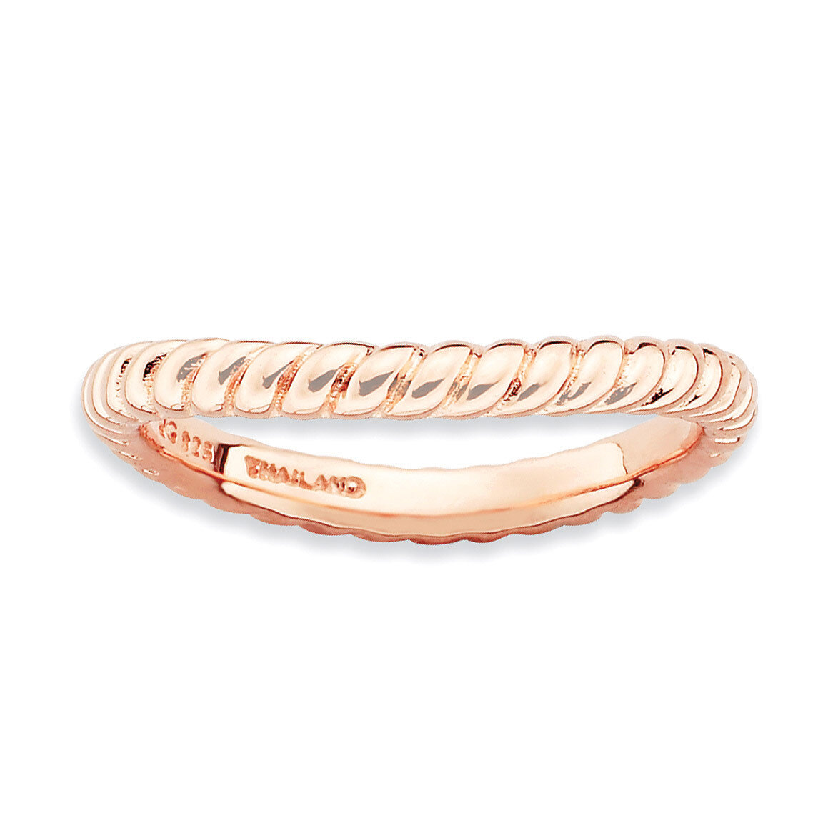 Pink-plate Wave Ring - Sterling Silver Polished QSK678, MPN: QSK678, 886774221298