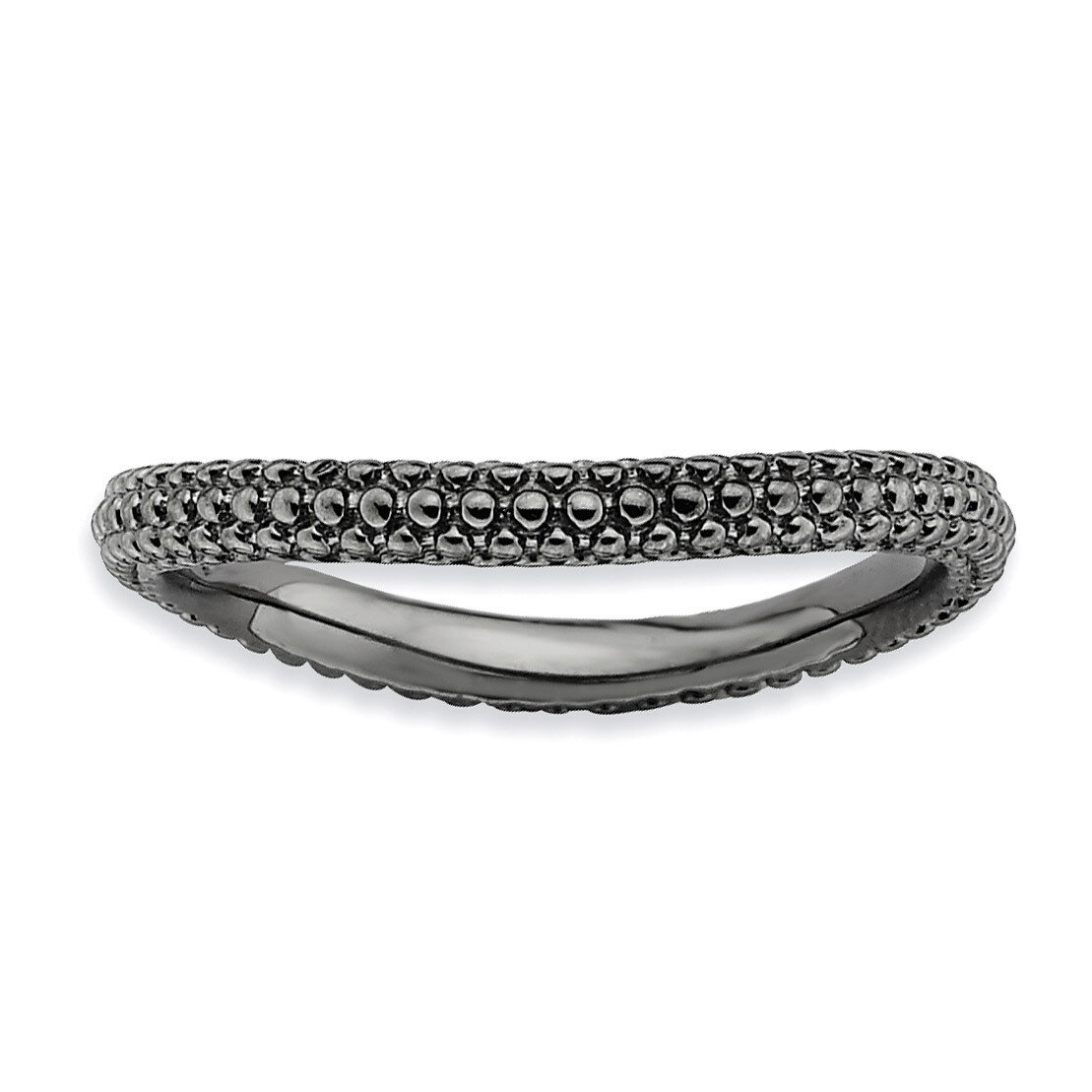 Black-plate Wave Ring - Sterling Silver Polished QSK685, MPN: QSK685, 886774175904