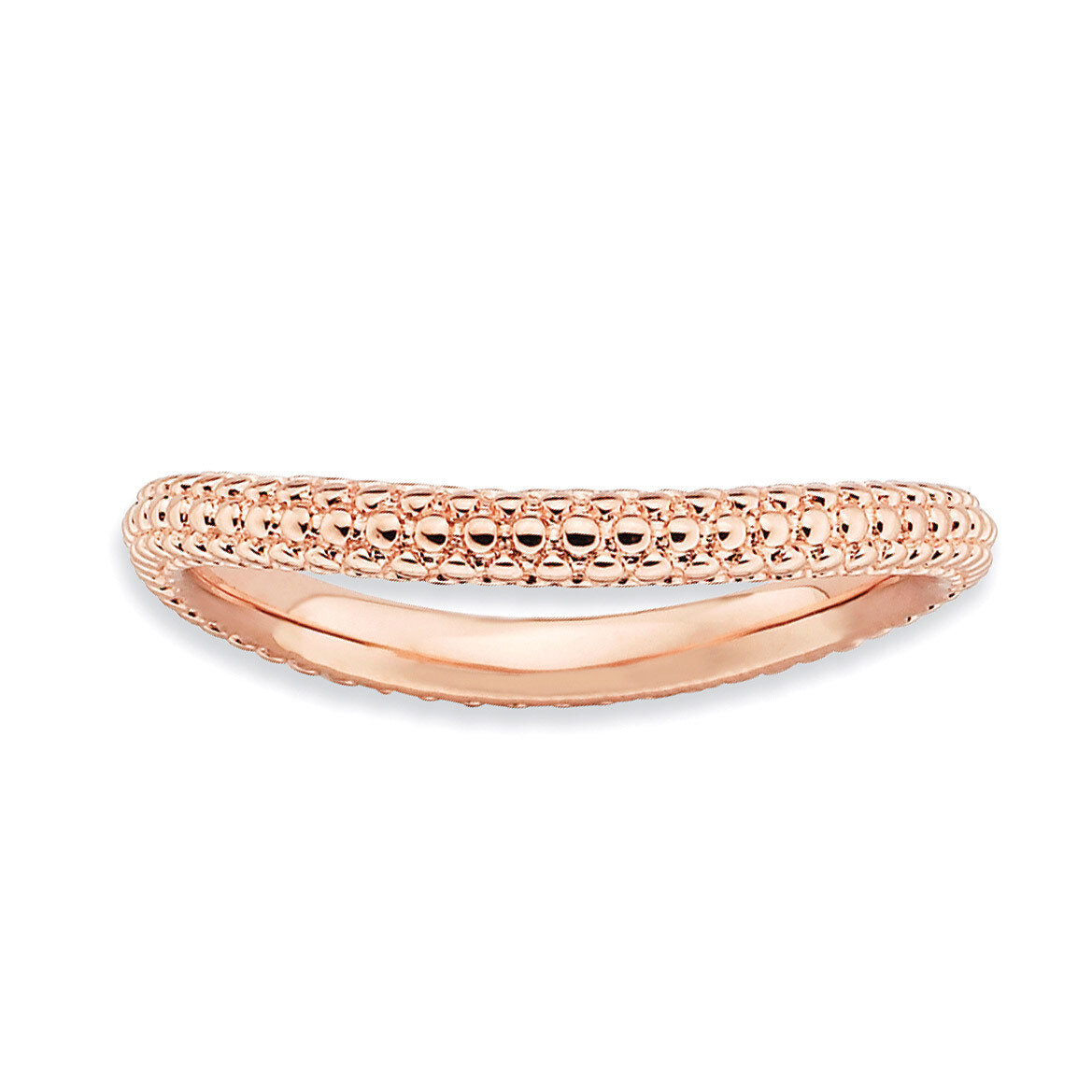 Pink-plate Wave Ring - Sterling Silver Polished QSK686, MPN: QSK686, 886774175966