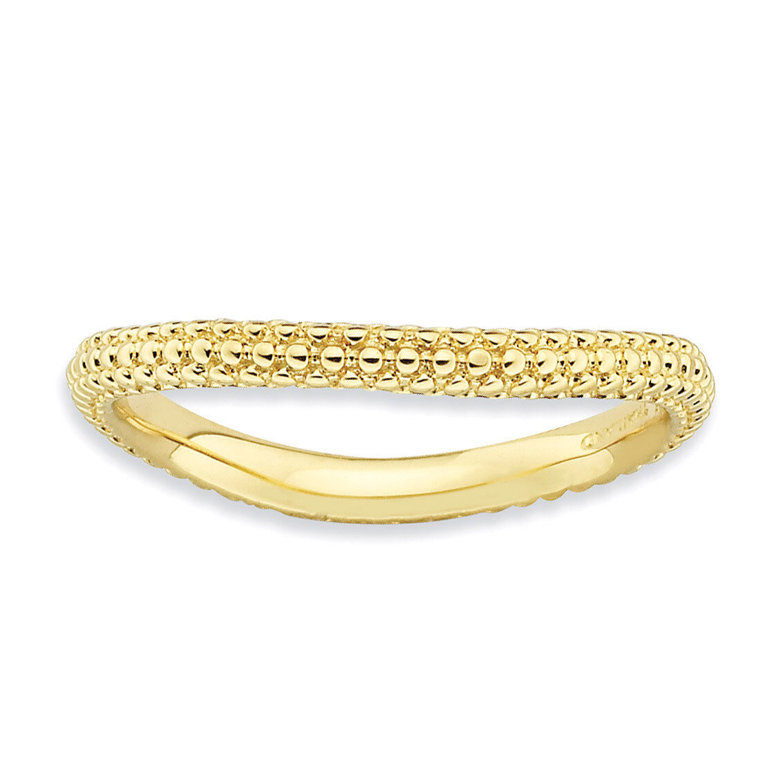 Gold-plate Wave Ring - Sterling Silver Polished QSK687, MPN: QSK687, 886774221731