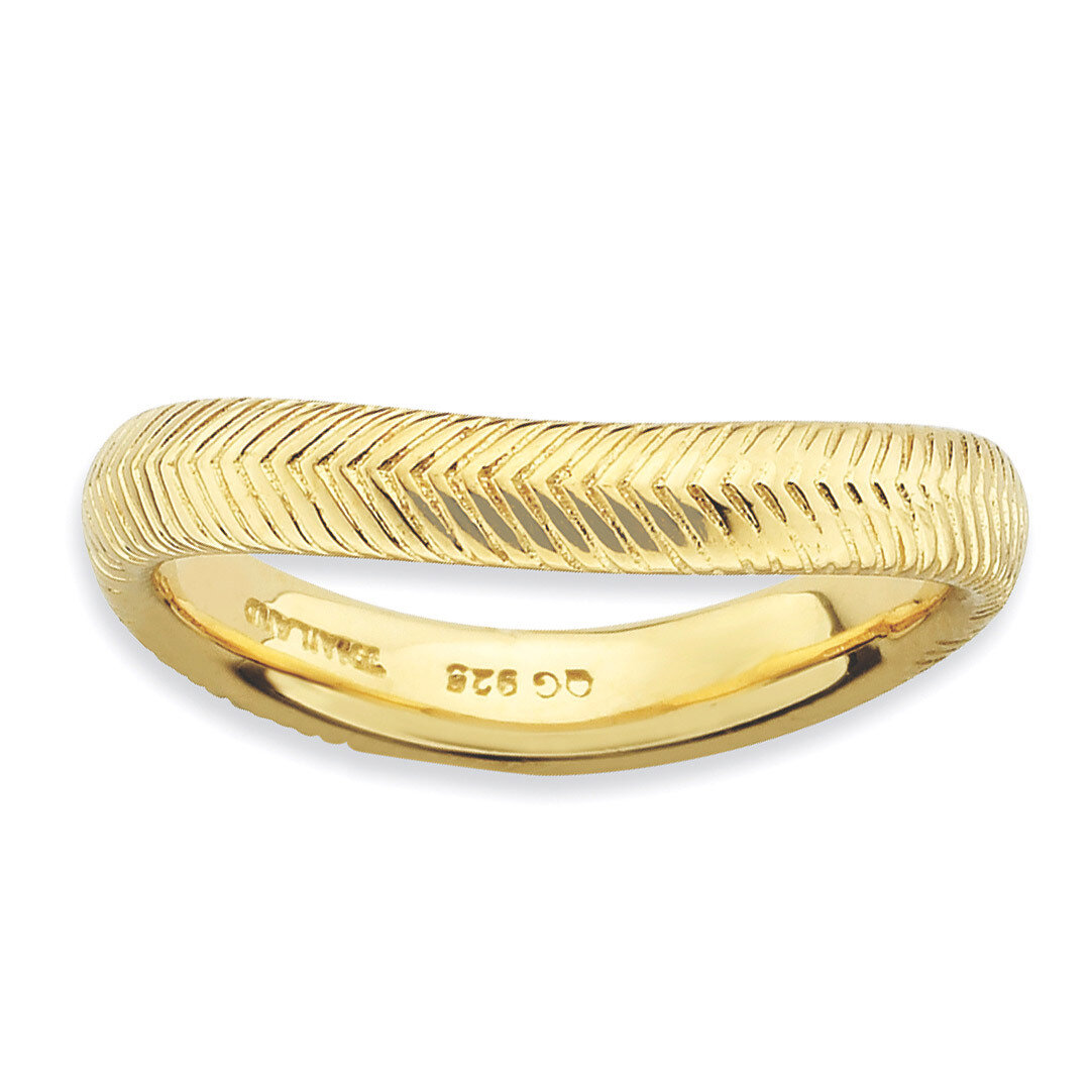 Gold-plate Wave Ring - Sterling Silver Polished QSK701, MPN: QSK701, 886774222509
