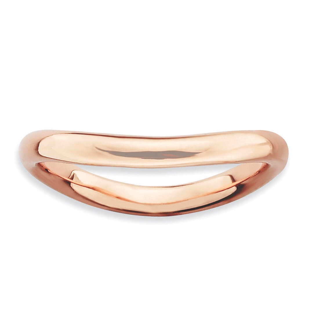 Pink-plate Wave Ring - Sterling Silver Polished QSK708, MPN: QSK708, 886774176208
