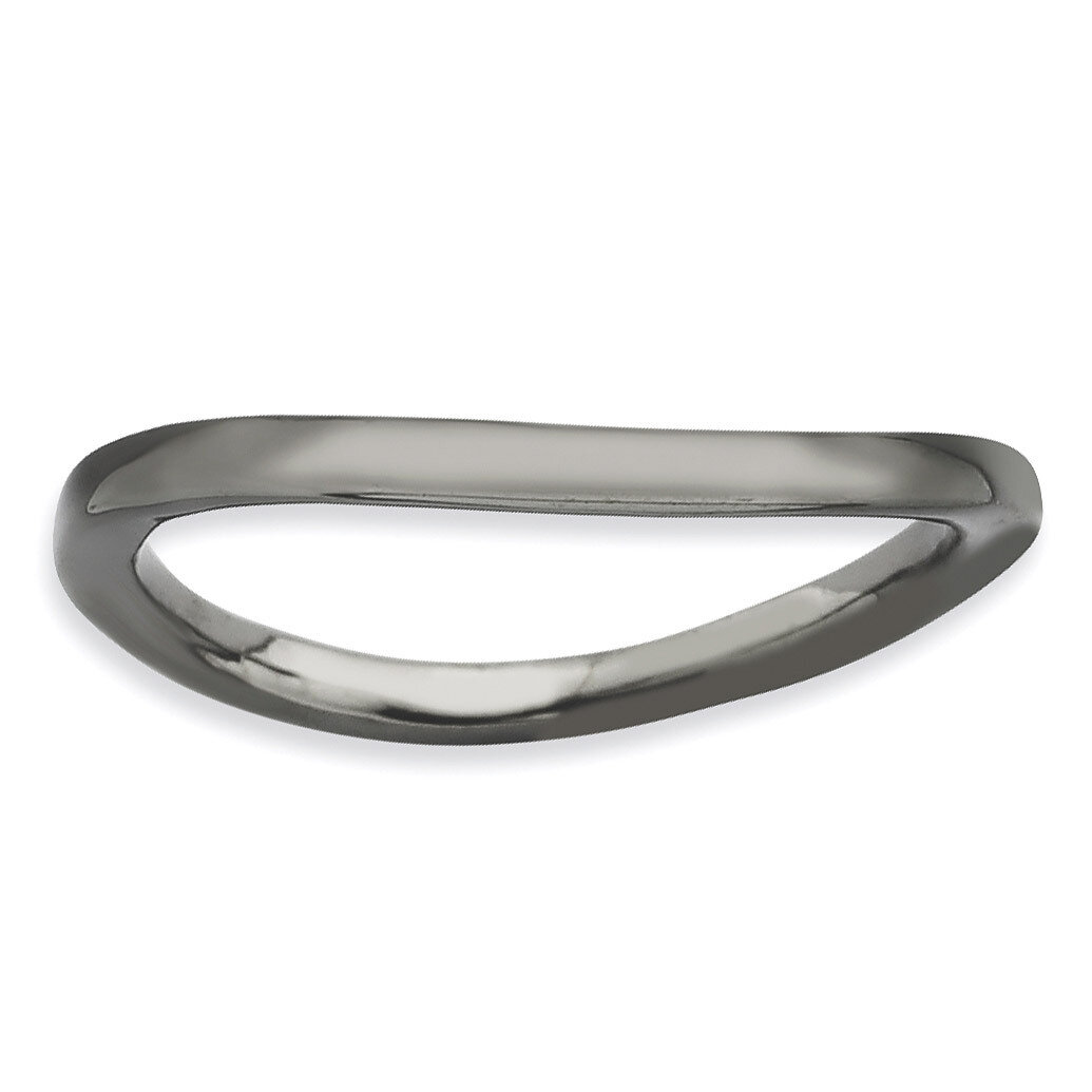Black-plate Wave Ring - Sterling Silver Polished QSK711, MPN: QSK711, 886774223032