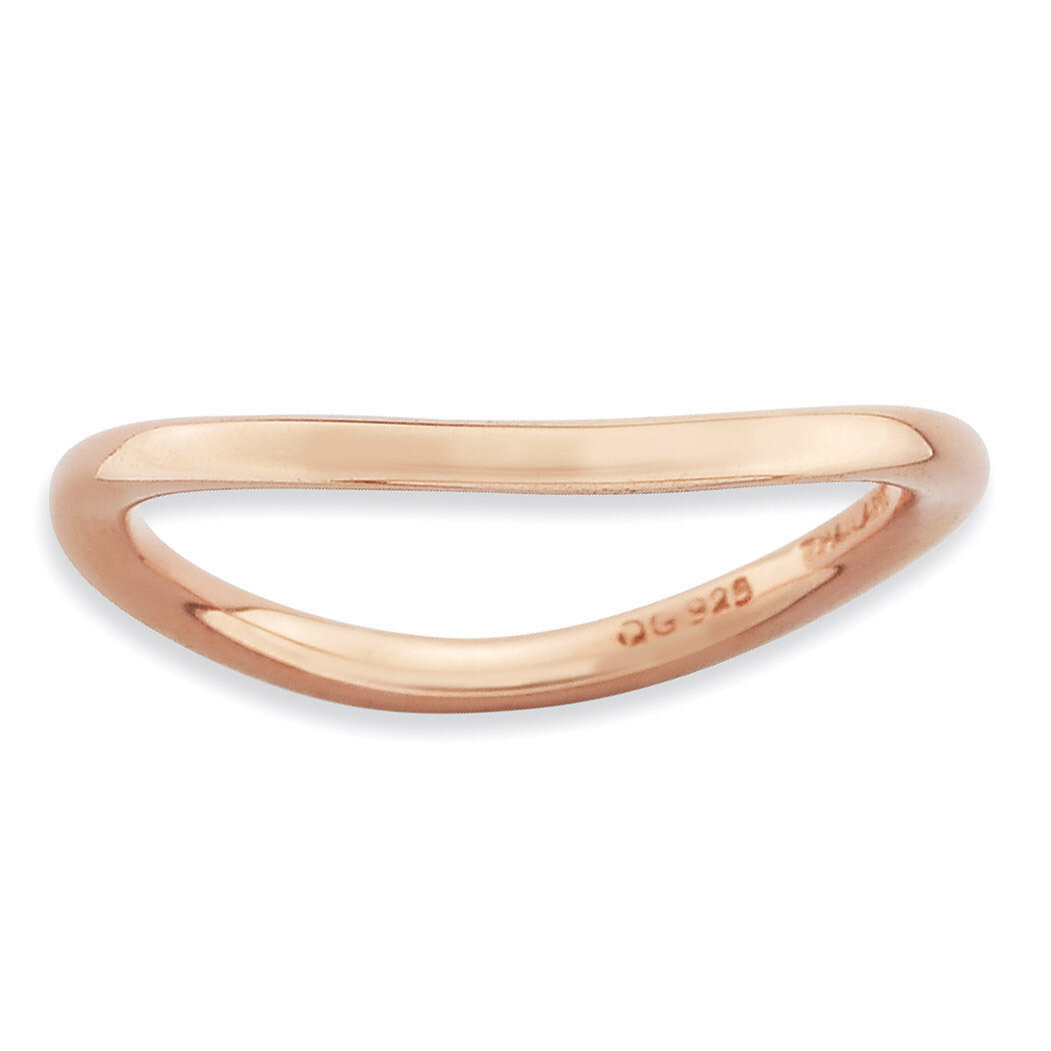Pink-plate Wave Ring - Sterling Silver Polished QSK712, MPN: QSK712, 886774223063
