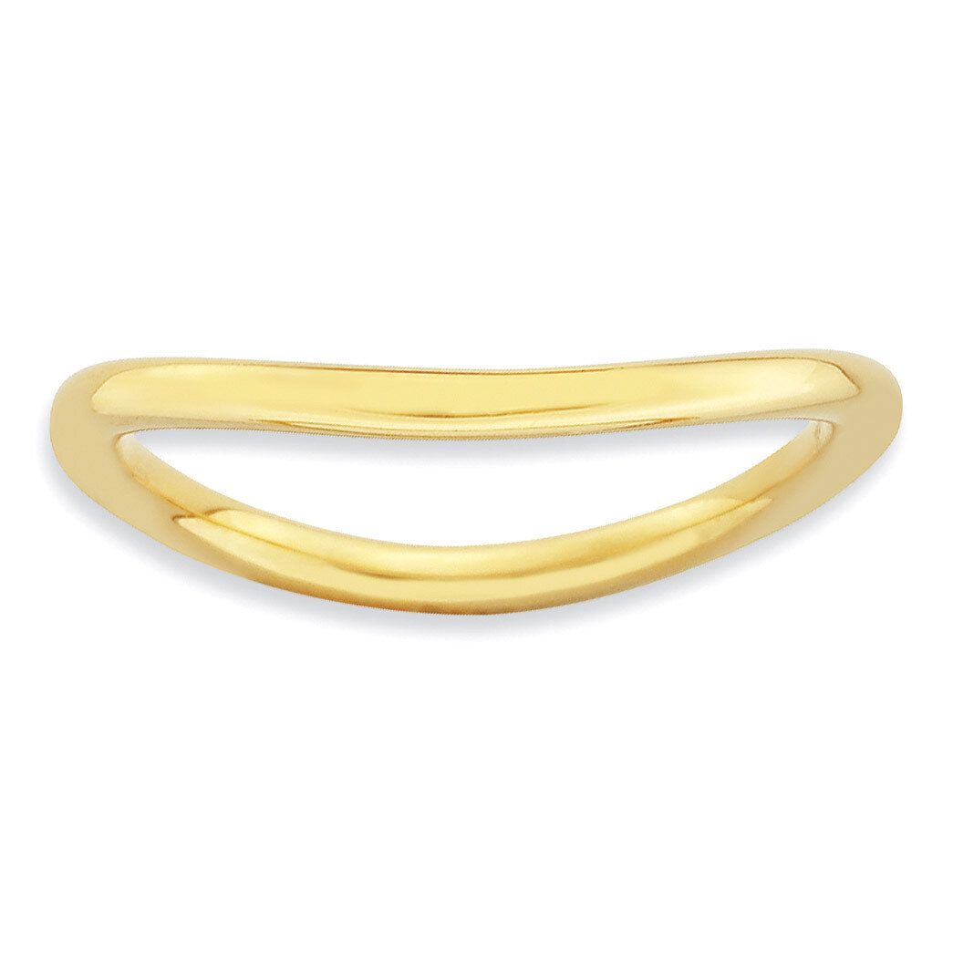 Gold-plate Wave Ring - Sterling Silver Polished QSK713, MPN: QSK713, 886774223155