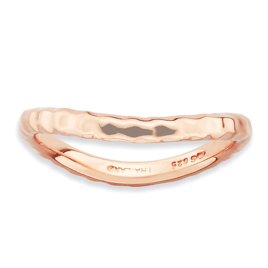 Pink-plate Wave Ring - Sterling Silver Polished QSK716, MPN: QSK716, 886774223292