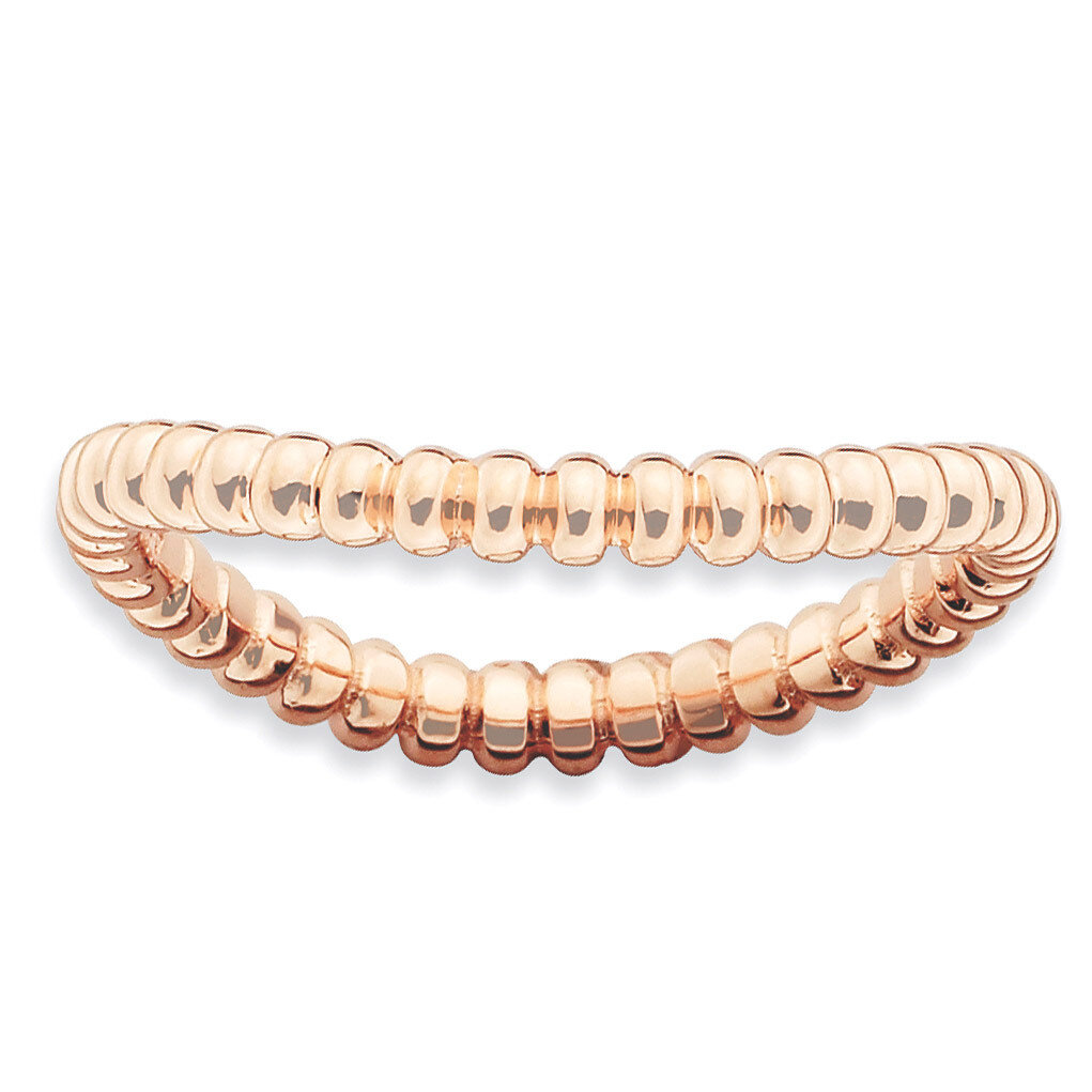 Pink-plate Wave Ring - Sterling Silver Polished QSK720, MPN: QSK720, 886774223544