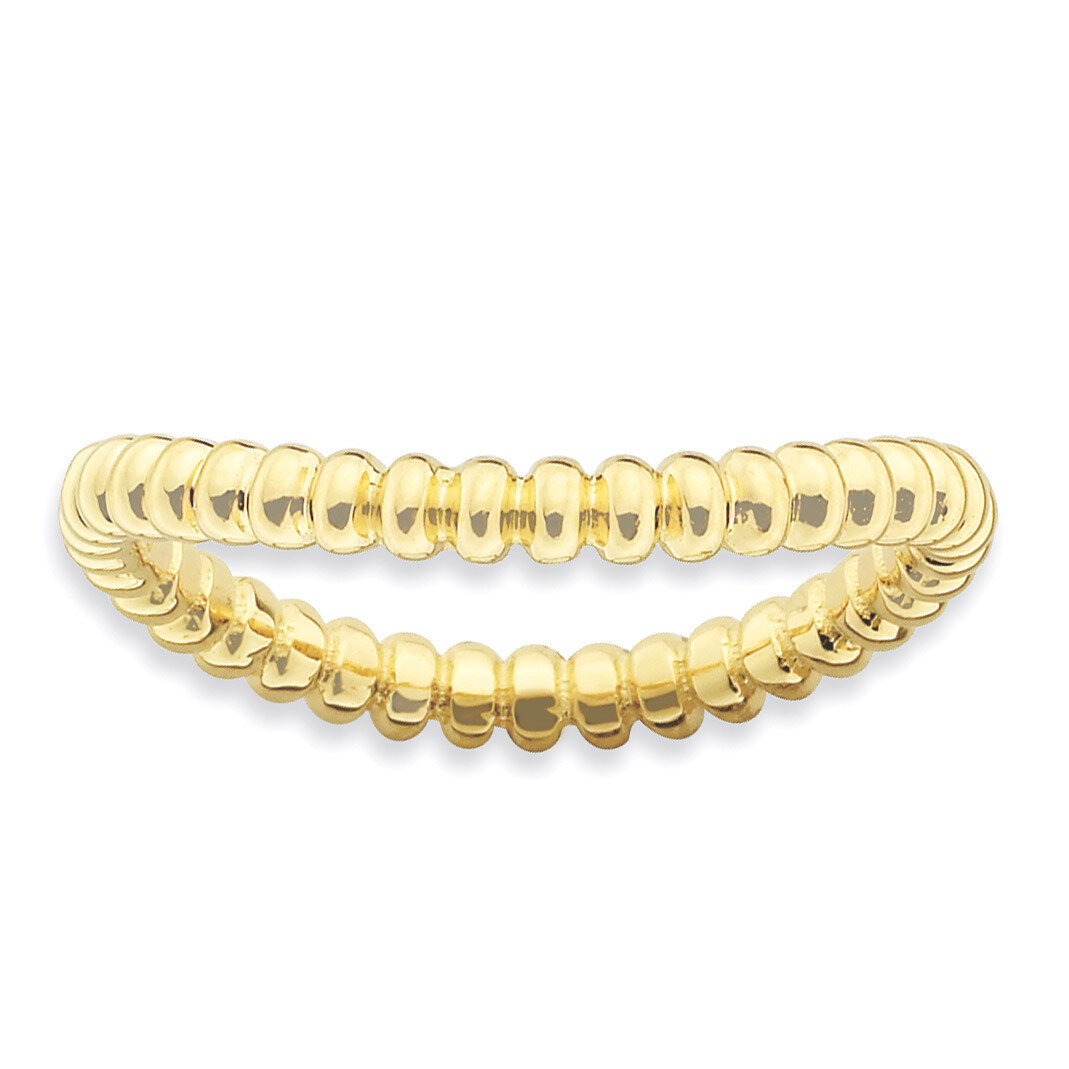 Gold-plate Wave Ring - Sterling Silver Polished QSK721, MPN: QSK721, 886774223582
