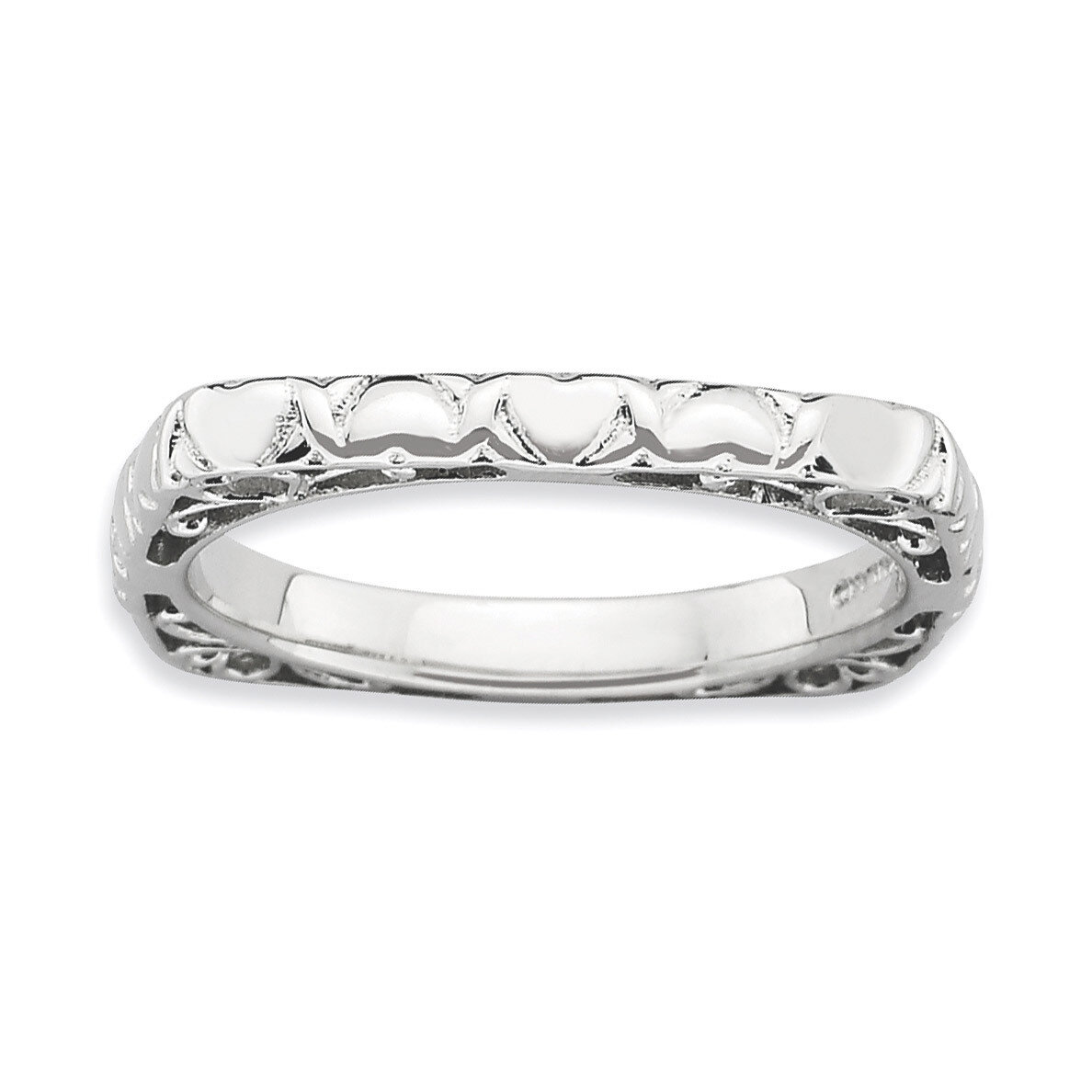 Square Ring - Sterling Silver Polished QSK763, MPN: QSK763, 886774224787