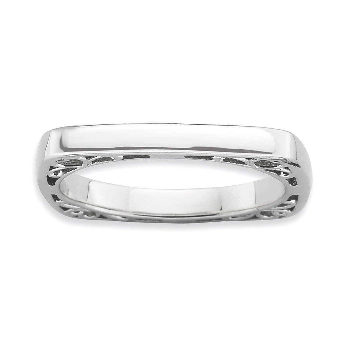 Square Ring - Sterling Silver Polished QSK781, MPN: QSK781, 886774179421