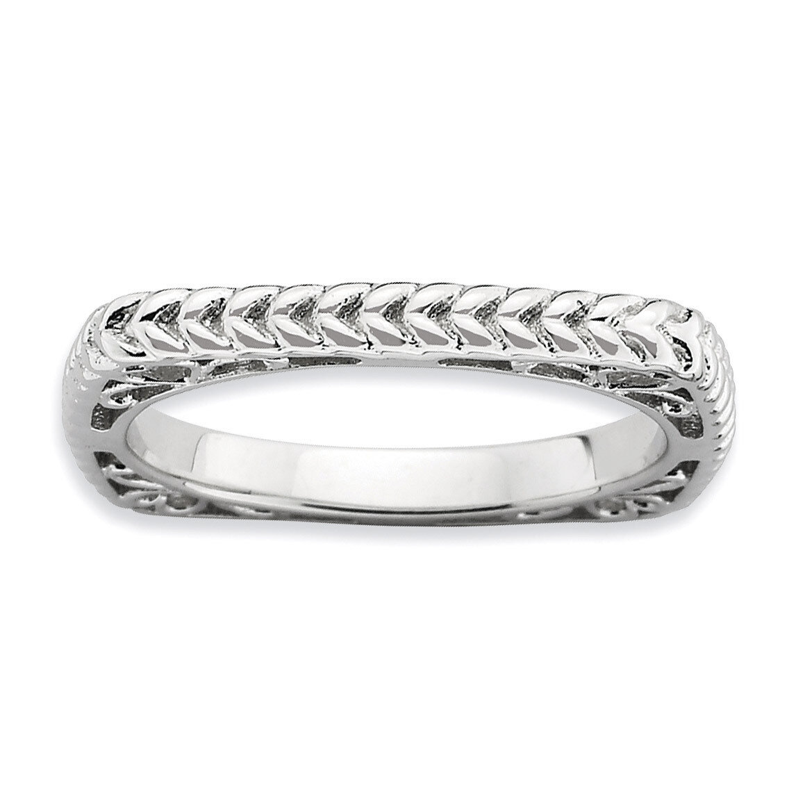 Square Ring - Sterling Silver Polished QSK785, MPN: QSK785, 886774179629