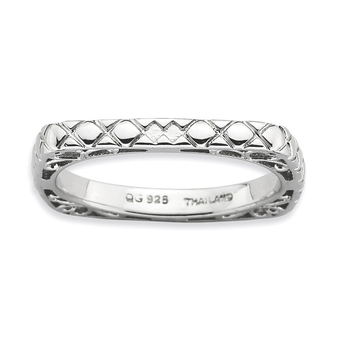 Square Ring - Sterling Silver Polished QSK789, MPN: QSK789, 886774225593