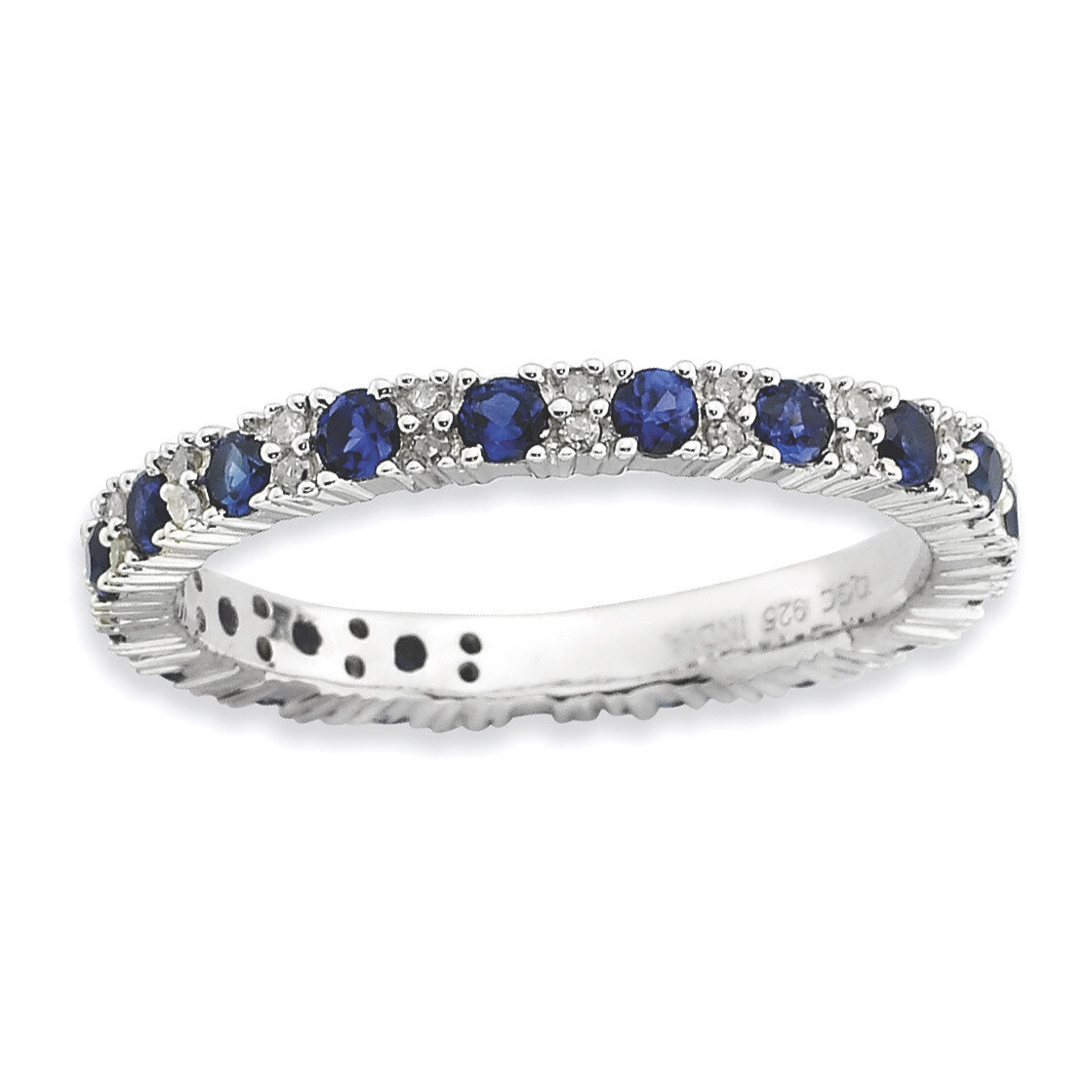 Sapphire &amp; Diamond Ring - Sterling Silver Polished QSK808, MPN: QSK808, 886774180489