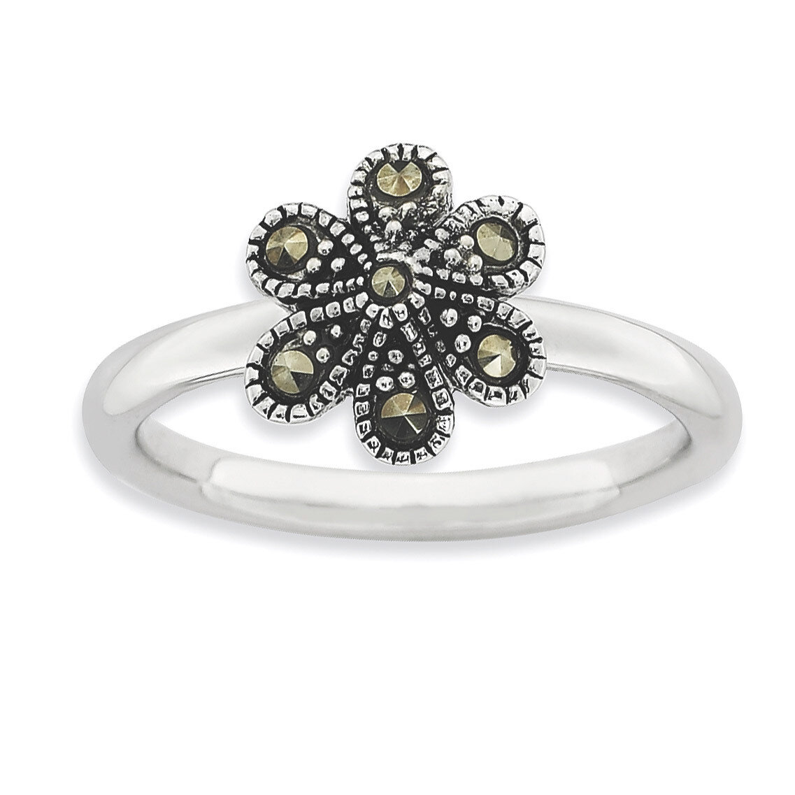 Marcasite Scalloped Ring - Sterling Silver QSK818, MPN: QSK818, 886774180915