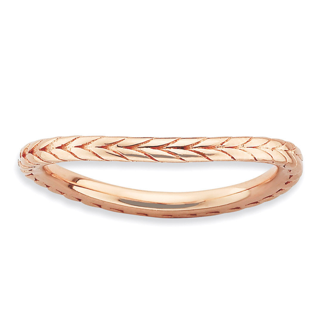 Pink-plated Wave Ring - Sterling Silver Polished QSK828, MPN: QSK828, 886774226354