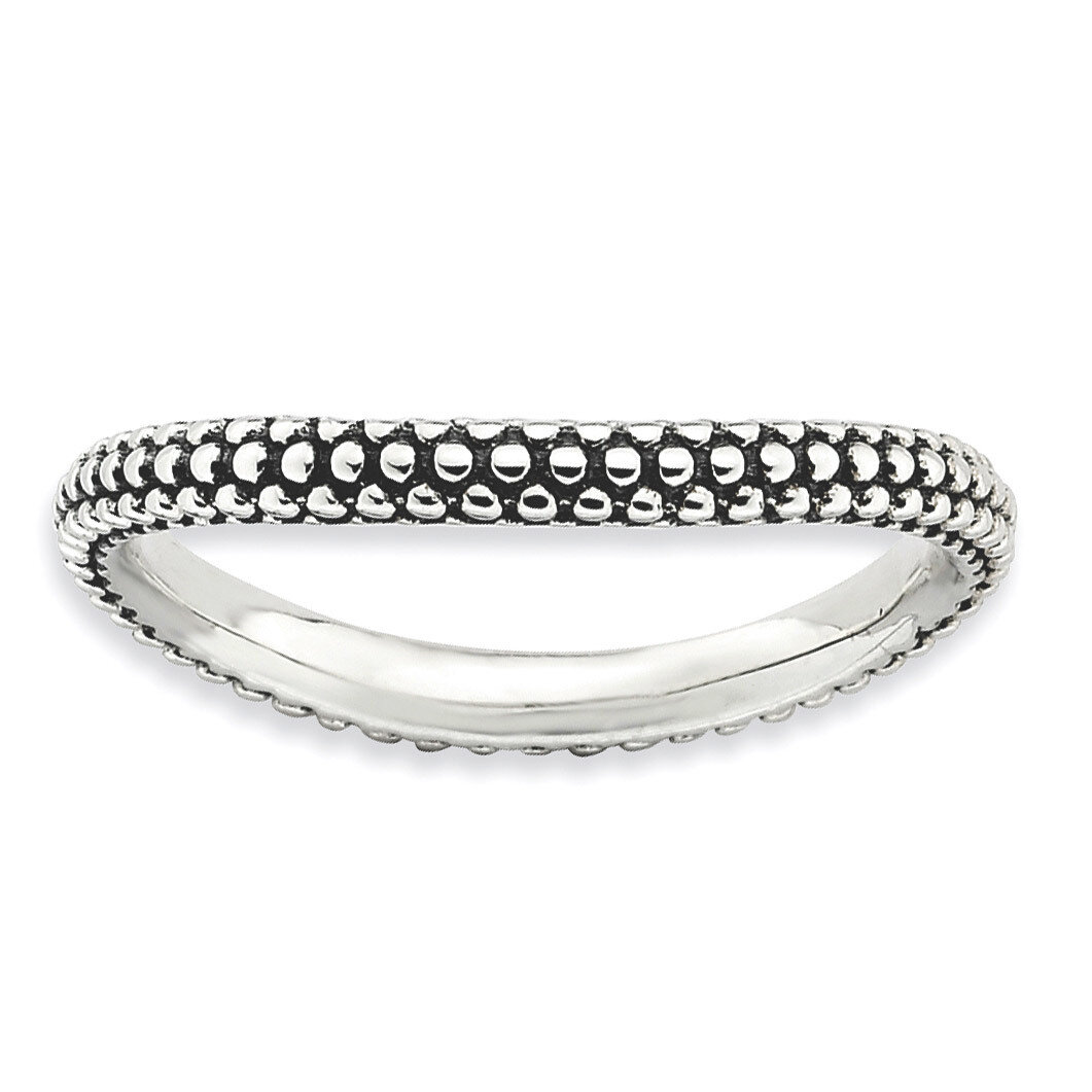 Antiqued Wave Ring - Sterling Silver Polished QSK830, MPN: QSK830, 886774181387