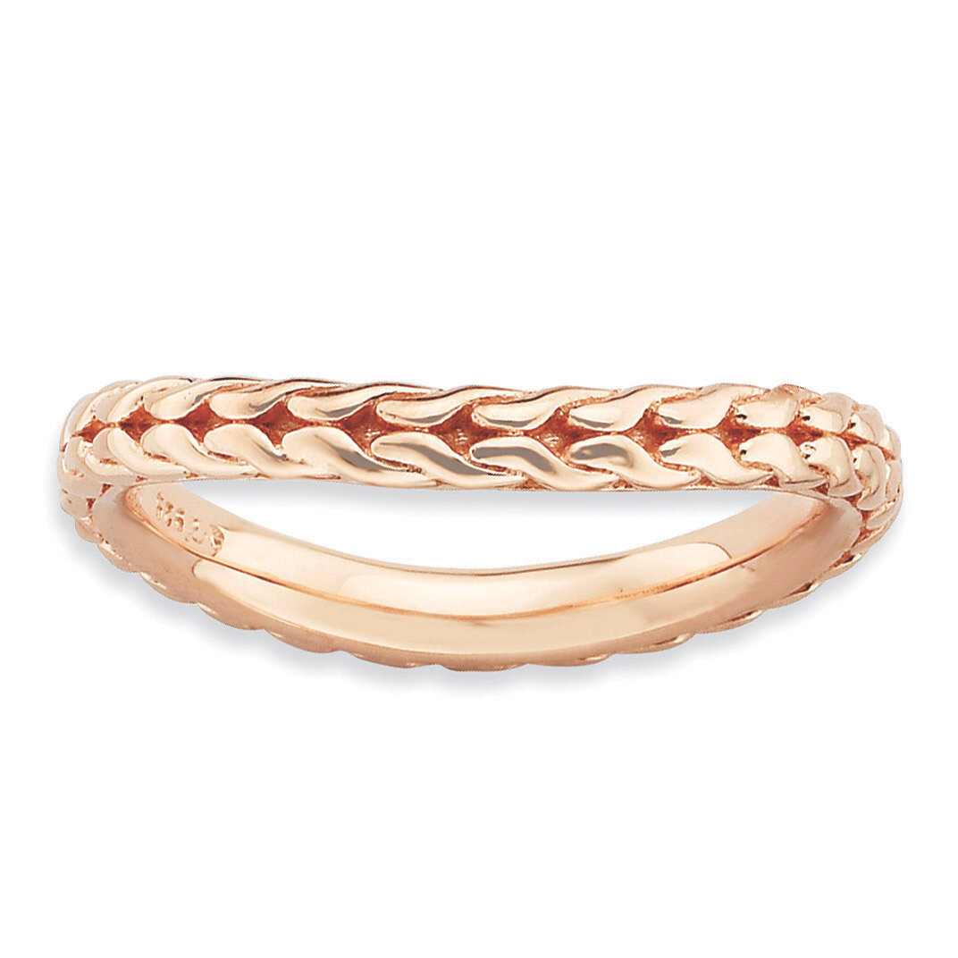 Pink-plated Wave Ring - Sterling Silver Polished QSK832, MPN: QSK832, 886774226576