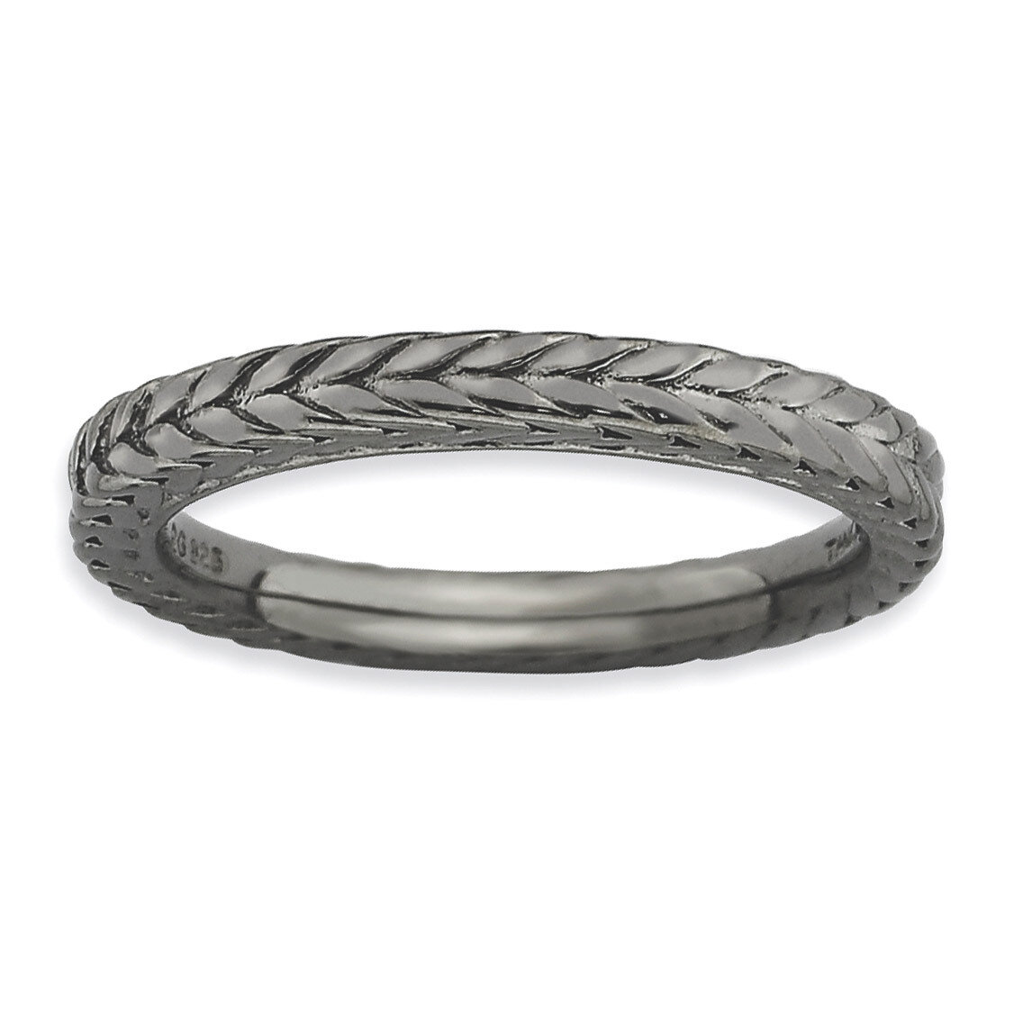 Black-plated Domed Ring - Sterling Silver QSK877, MPN: QSK877, 886774227856