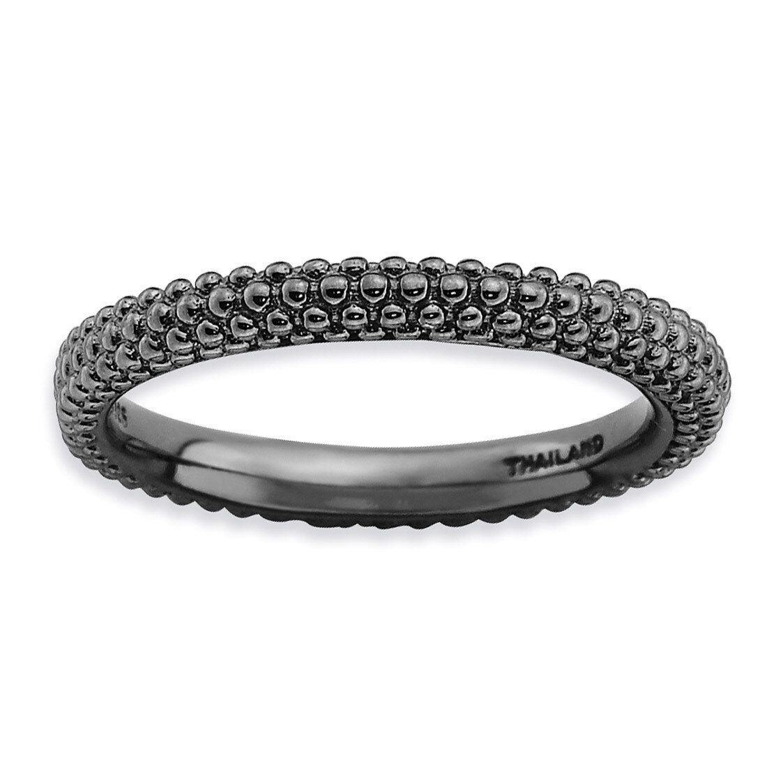 Black-plated Domed Ring - Sterling Silver QSK881, MPN: QSK881, 886774228136