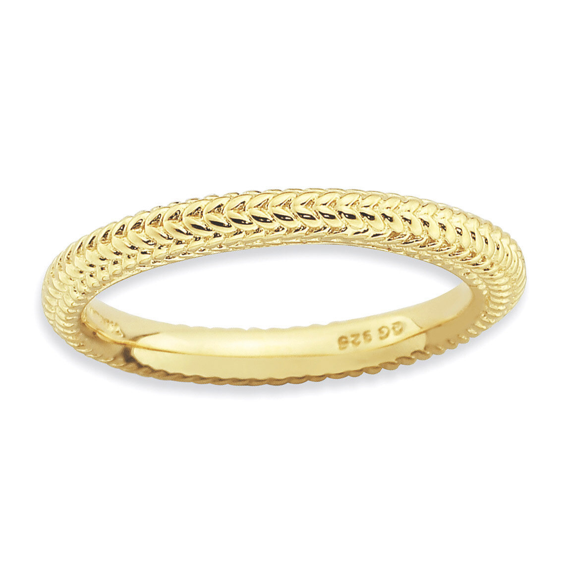 Gold-plated Domed Ring - Sterling Silver QSK883