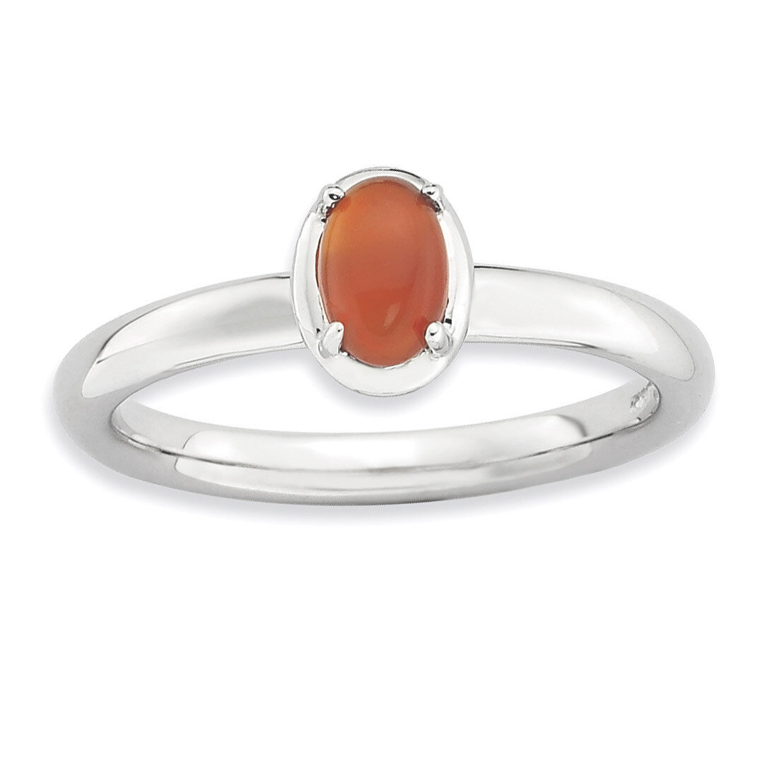 Red Agate Polished Ring - Sterling Silver QSK899, MPN: QSK899, 886774229027