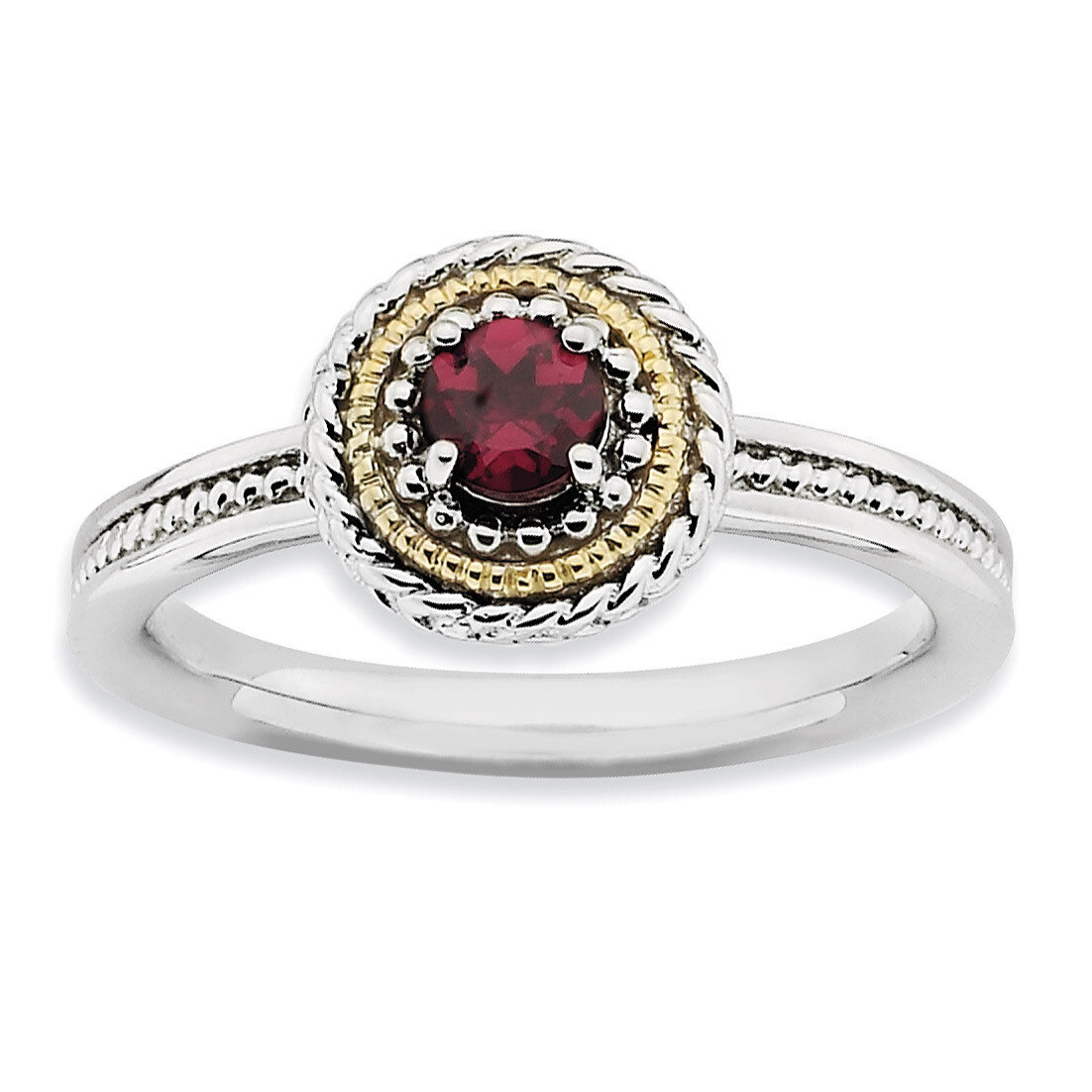 14k Gold Rhodolite Garnet Ring - Sterling Silver QSK919, MPN: QSK919, 886774229881