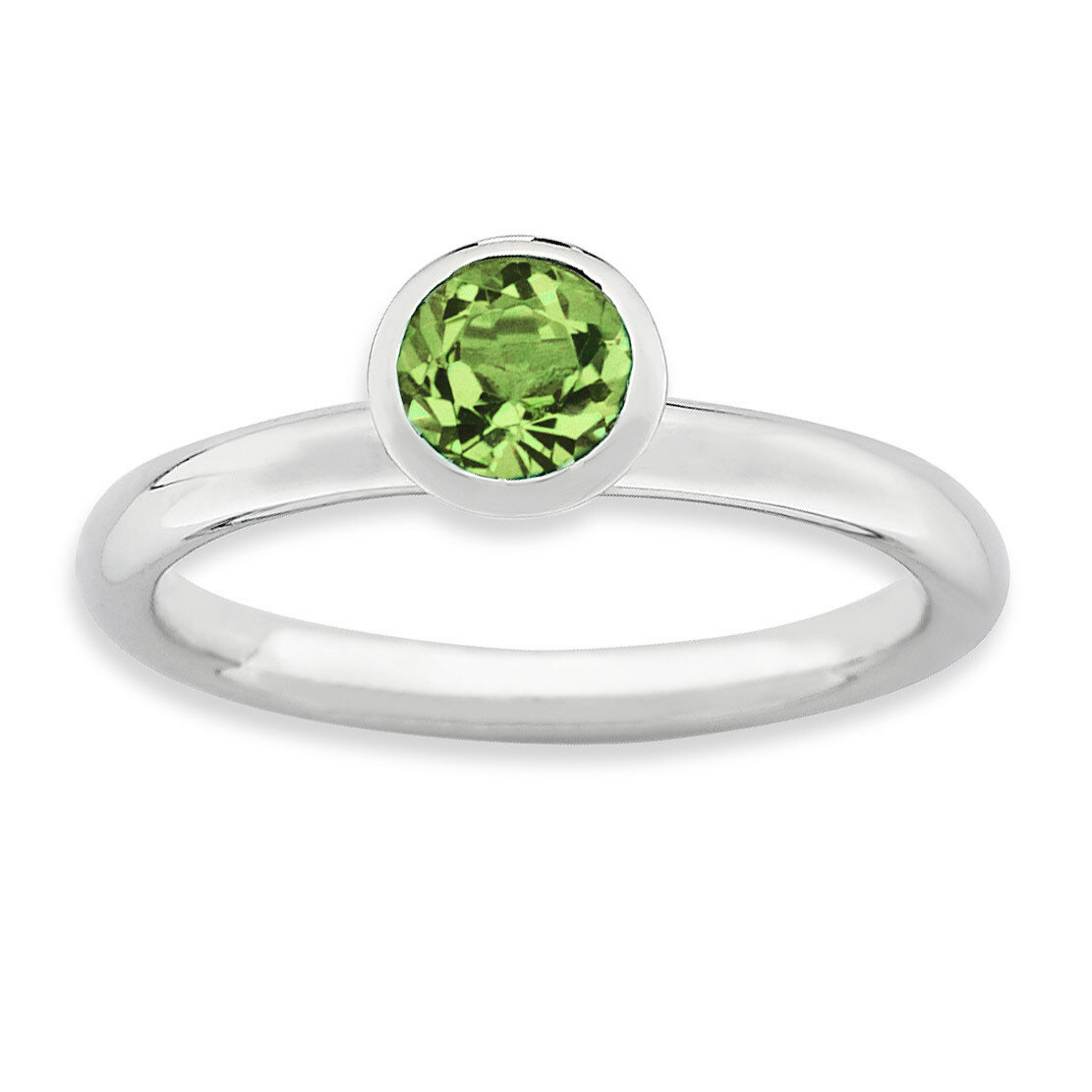 High 5mm August Swarovski Ring - Sterling Silver QSK968, MPN: QSK968, 886774231891