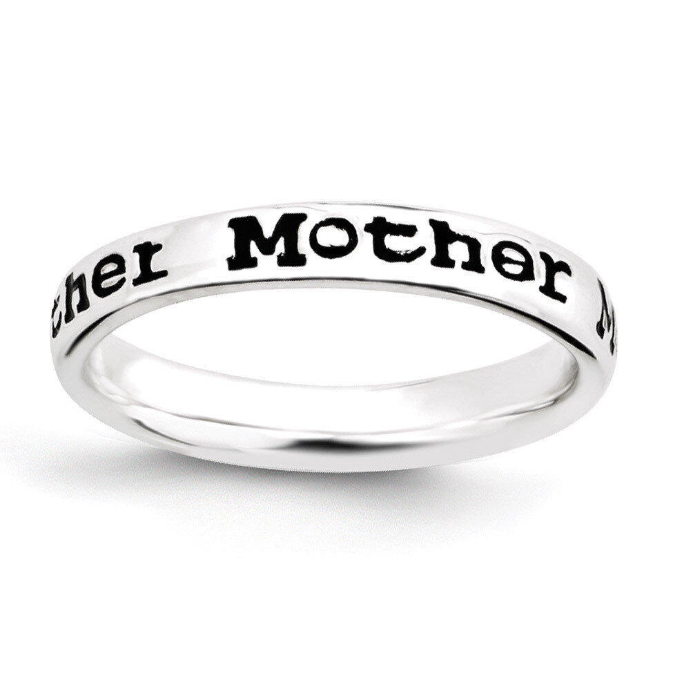 Enameled Mother Ring - Sterling Silver Polished QSK994, MPN: QSK994, 886774208817
