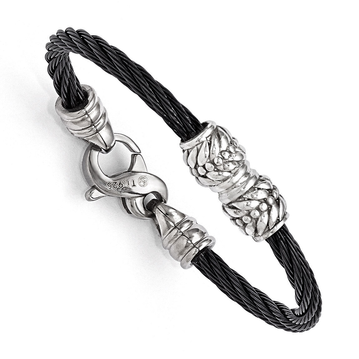 Edward Mirell Titanium Cable &amp; Sterling Silver Bead Children&#39;s Bracelet EMB103-5 by Edward Mirell, …