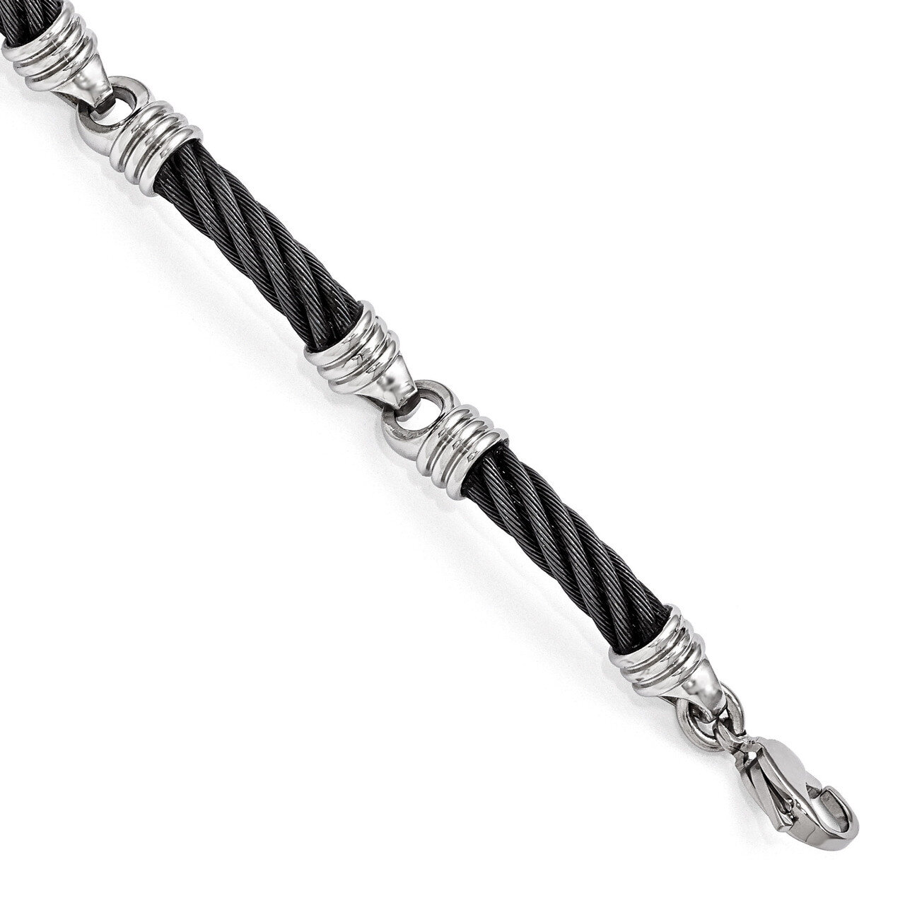 Edward Mirell Titanium & Stainless Steel Cable Link Bracelet EMB119-8