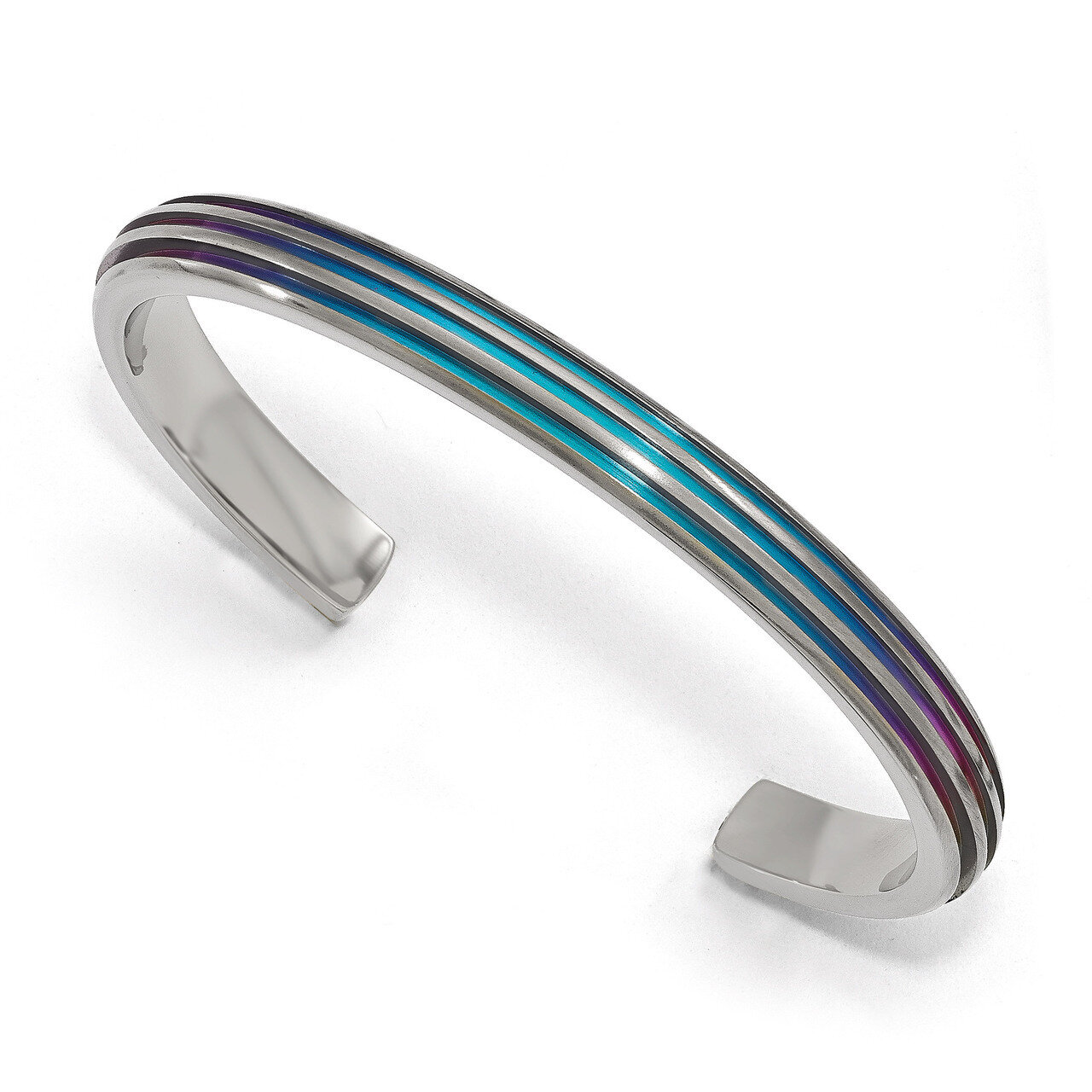 Edward Mirell Titanium Triple Groove Multi-color Anodized Cuff Bracelet EMB169 by Edward Mirell, MP…