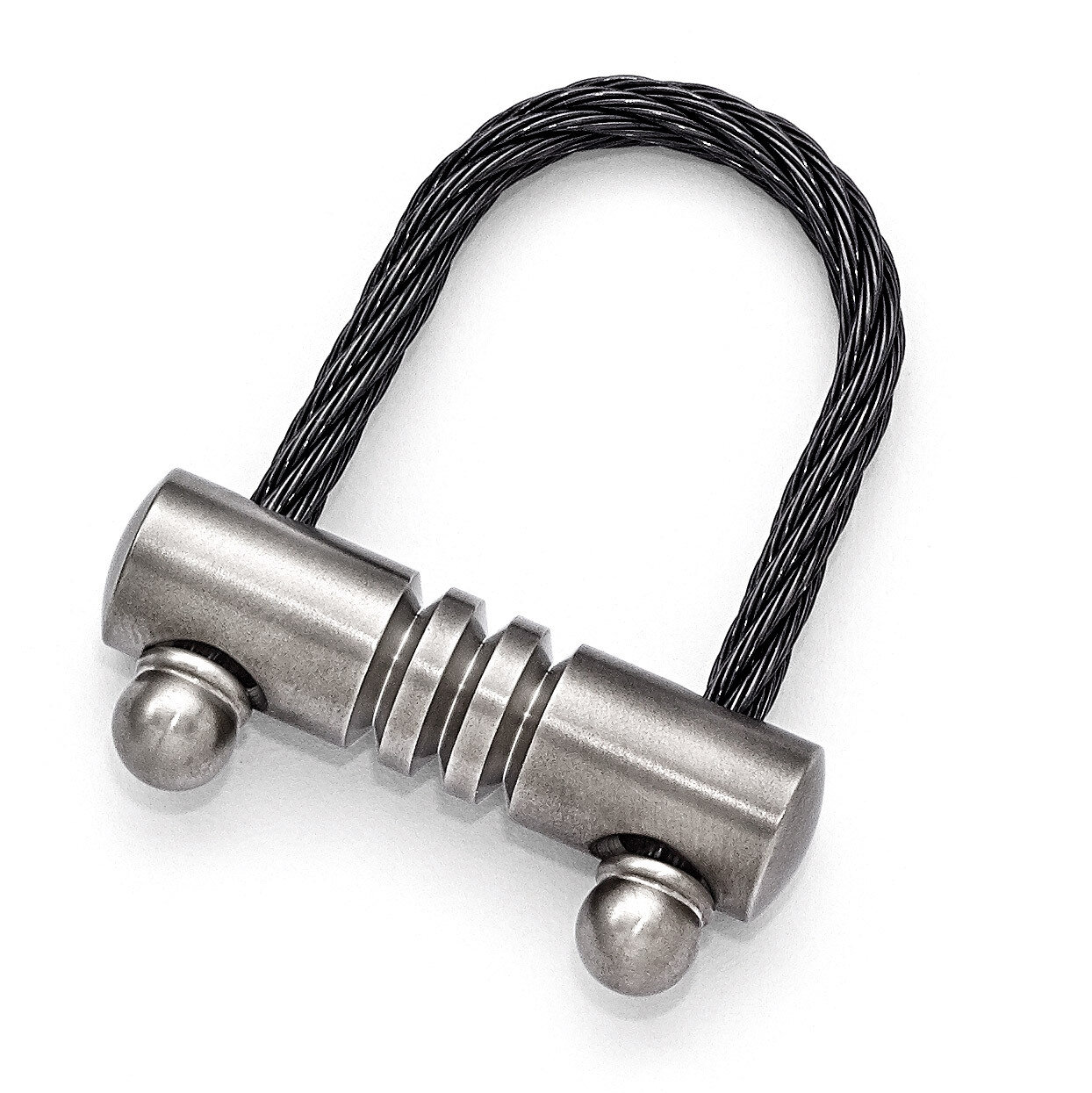 Edward Mirell Titanium Brushed Screw Top Cable Key Ring EMK103