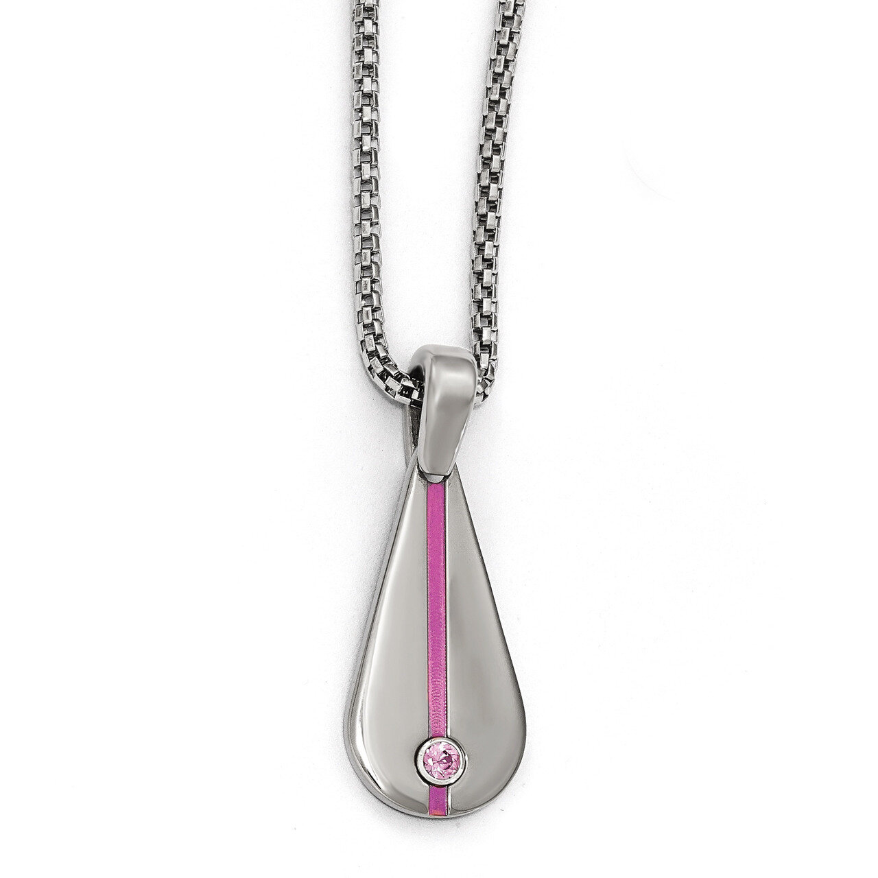 Edward Mirell Titanium Pink Anodized with Pink Sapphire 2 Inch Extension Necklace EMN155-16 by Edwa…