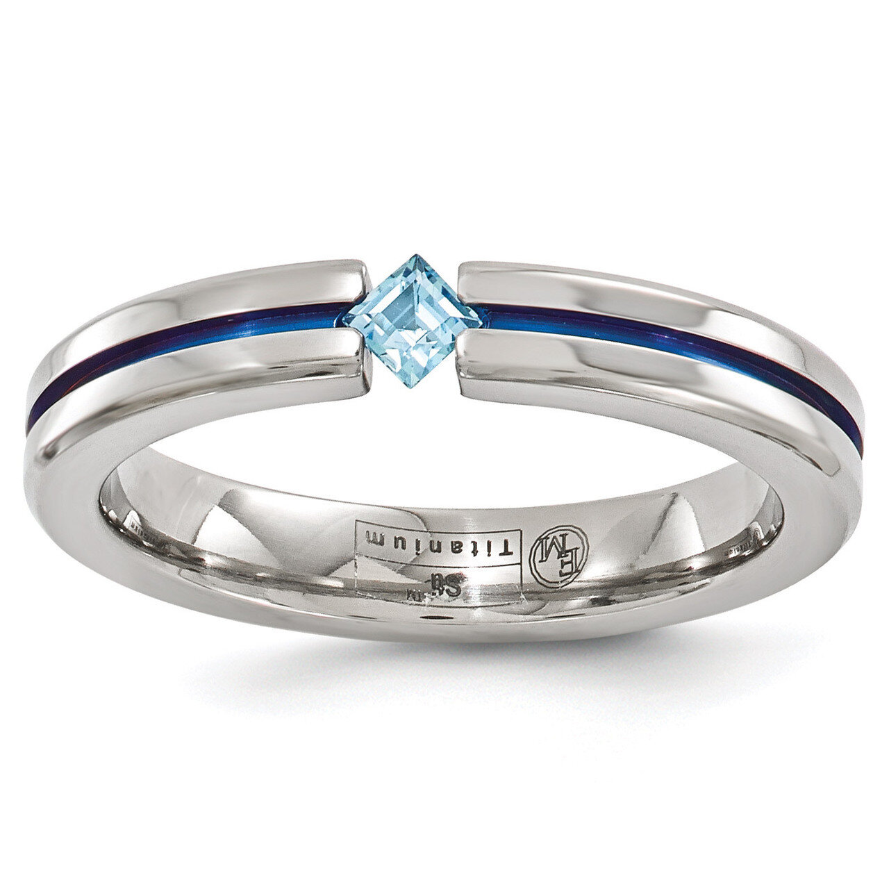 Edward Mirell Blue Topaz and Blue Anodized 4mm Band EMR168 by Edward Mirell, MPN: EMR168, 886774320…