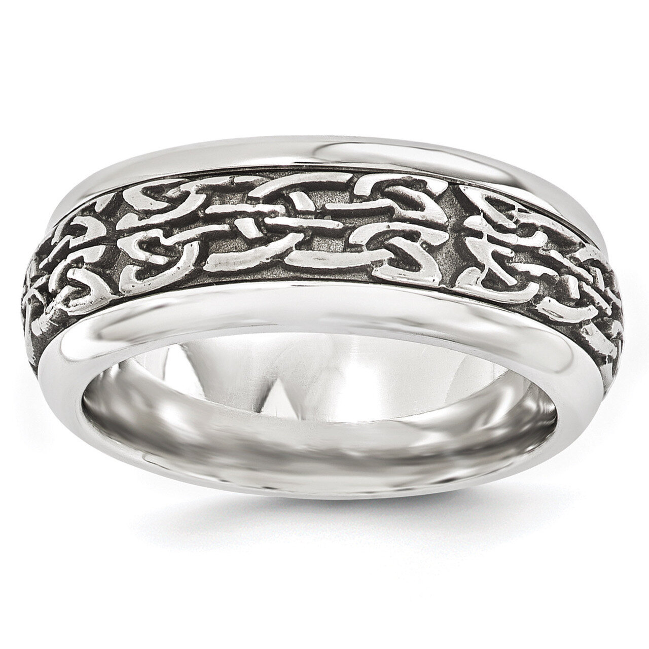 Edward Mirell Titanium &amp; Steel Patterned 9mm Band EMR188 by Edward Mirell, MPN: EMR188, 886774319810