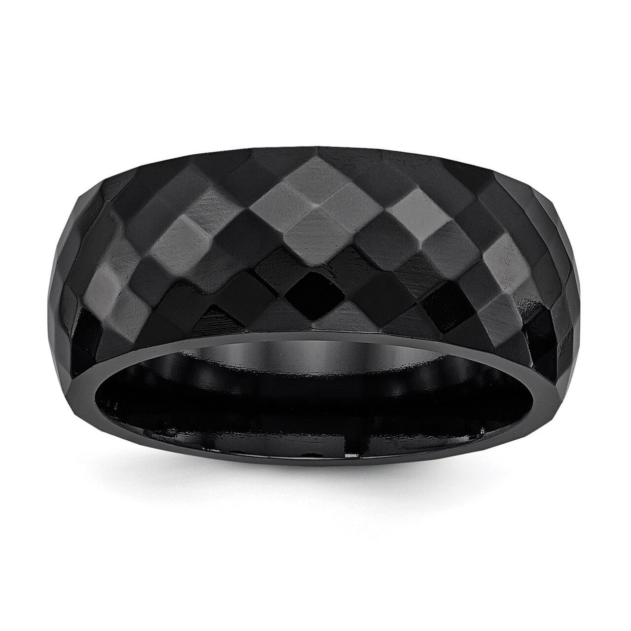 Edward Mirell Black Titanium Polished Faceted Ring EMR287 by Edward Mirell, MPN: EMR287, 8867743861…