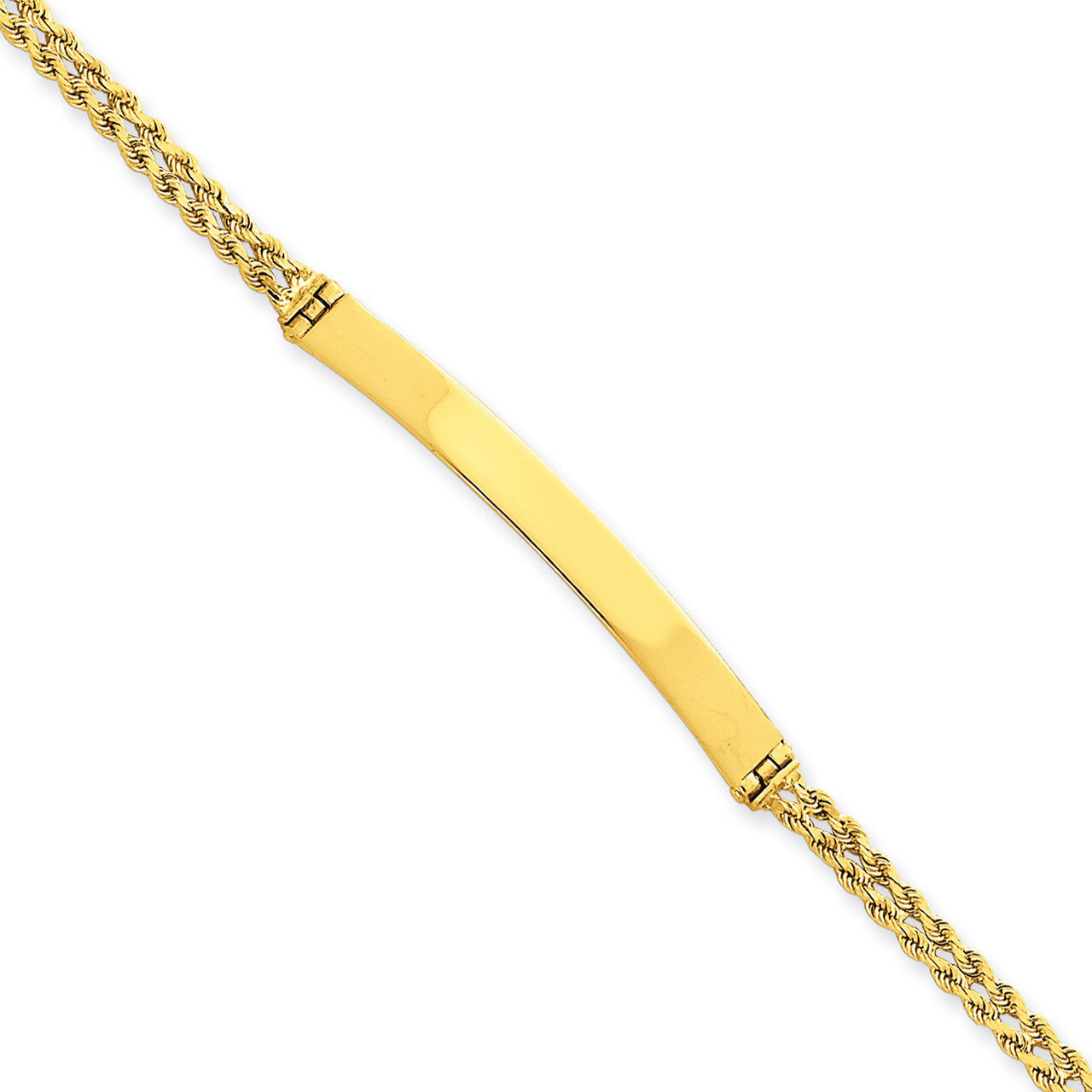 Two Strand Rope ID Bracelet 7 Inch 14k Gold 012SD-7