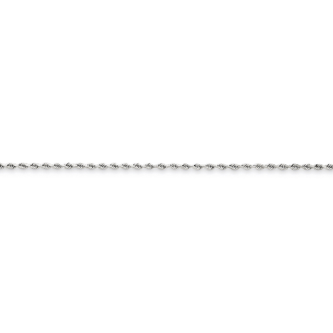 1.5mm Diamond Cut Rope Anklet 10 Inch 14k White Gold 012W-10