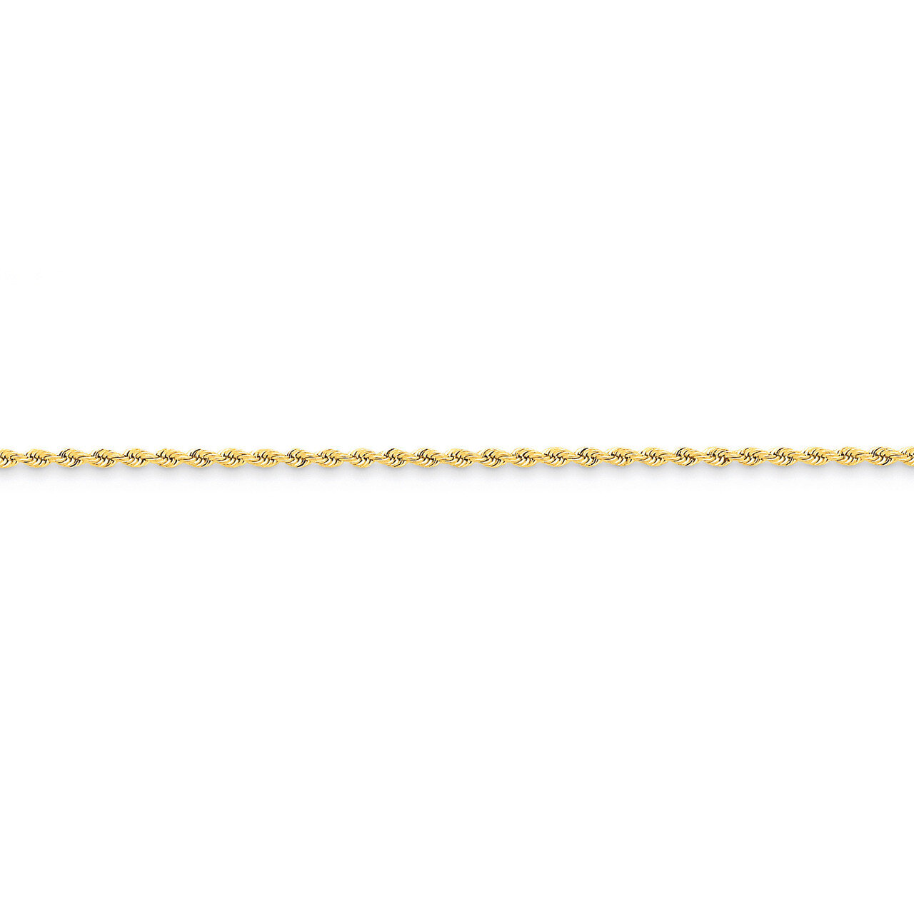 2mm Handmade Regular Rope Chain 10 Inch 14k Gold 014S-10