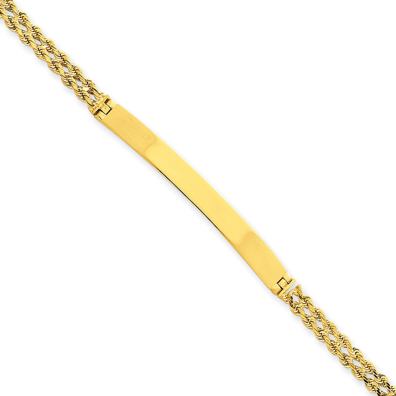 Two Strand Rope ID Bracelet 7 Inch 14k Gold 014SD-7