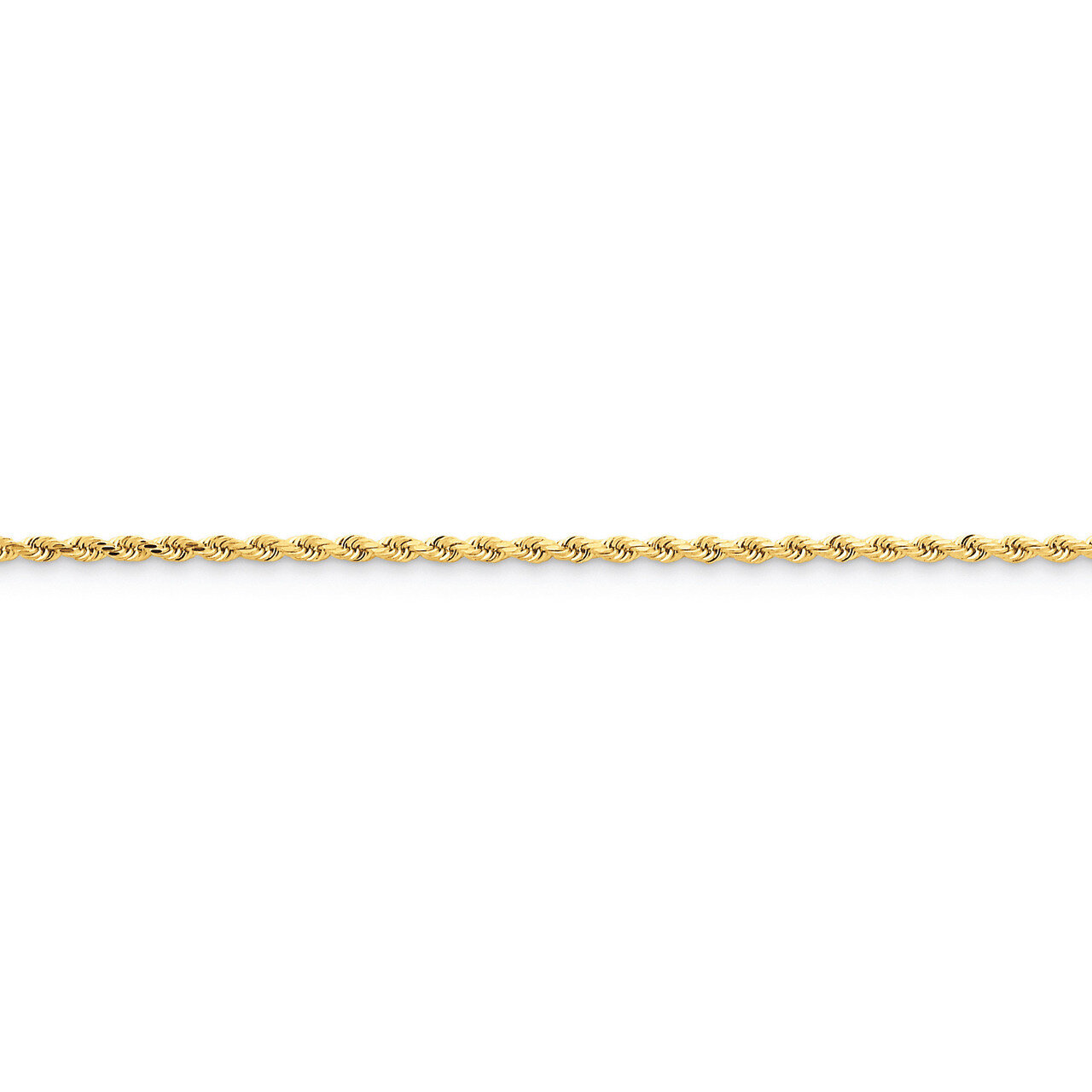 2mm Diamond -Cut Rope Chain Anklet 9 Inch 14k Gold 016L-9